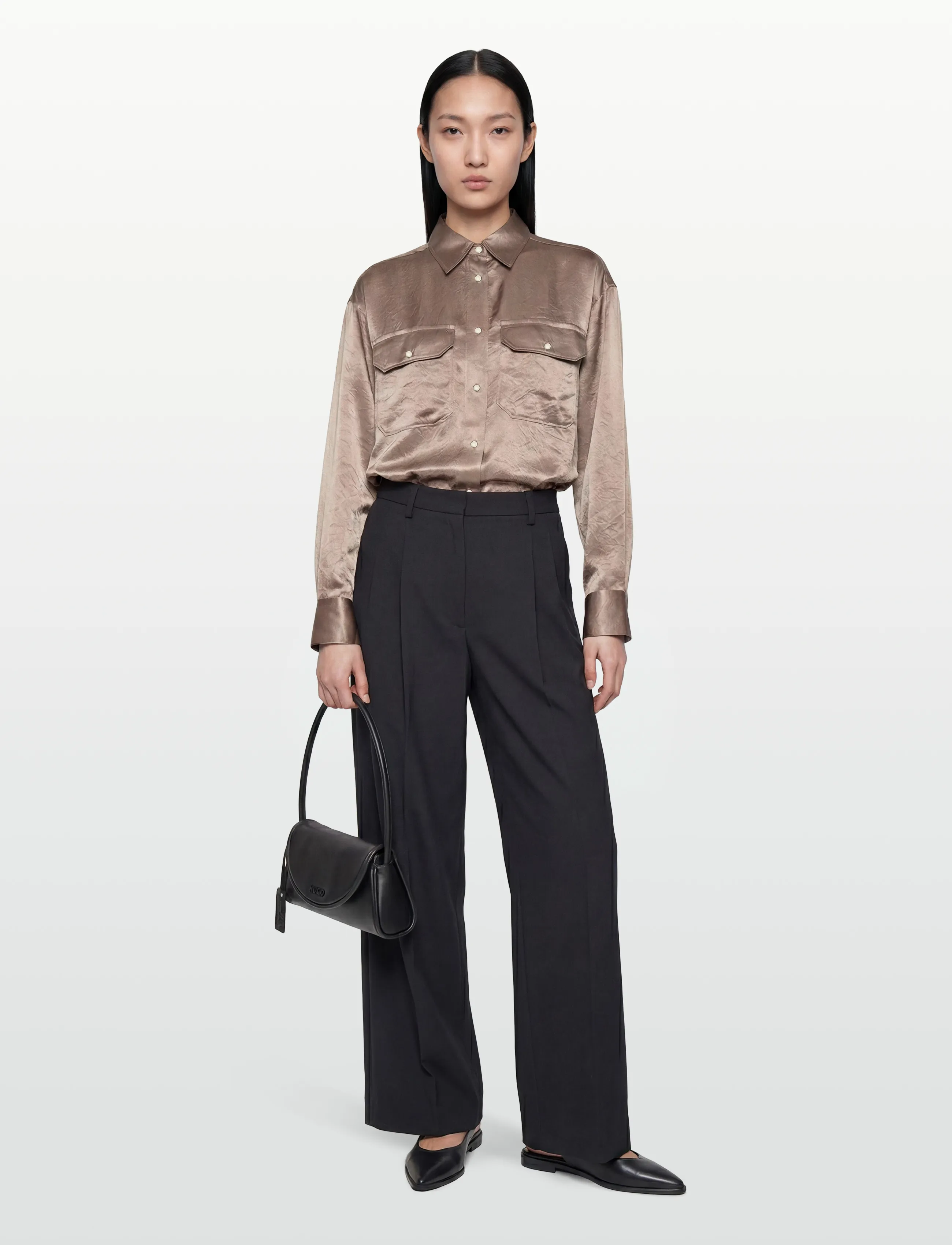 Filippa K - Fluid Work Shirt - chemises en jeans - dark taupe - 0