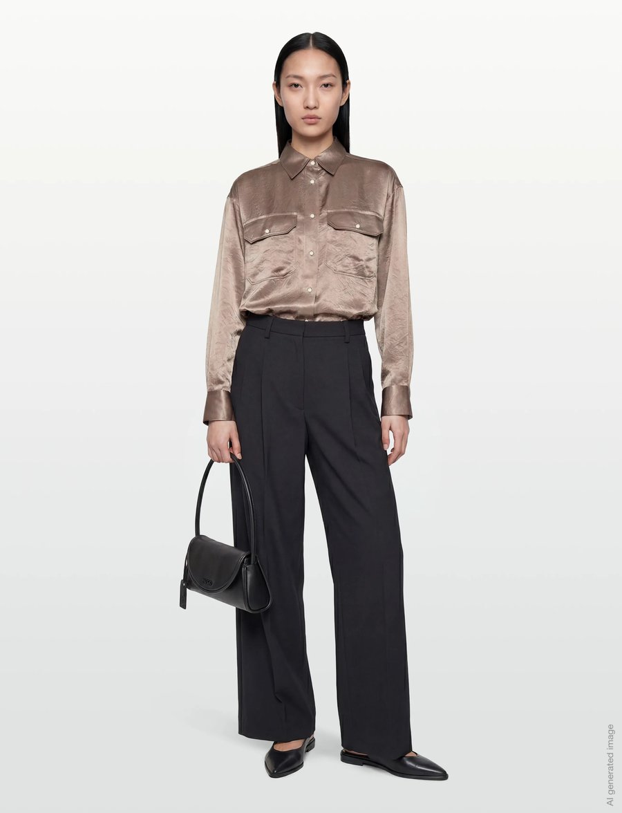 Filippa K - Fluid Work Shirt - jeansskjortor - dark taupe - 0