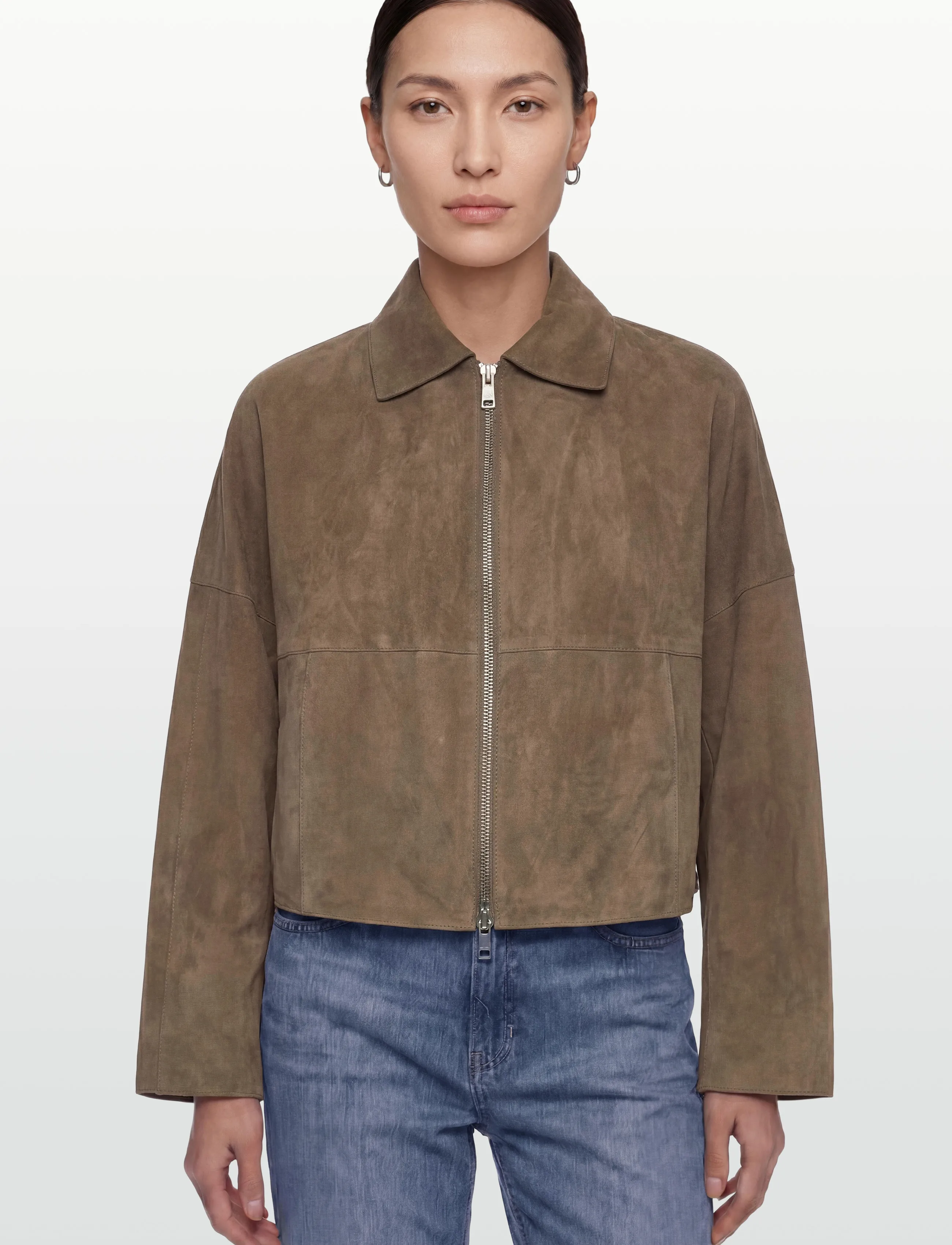 Filippa K - Suede Coach Jacket - olive green - 3