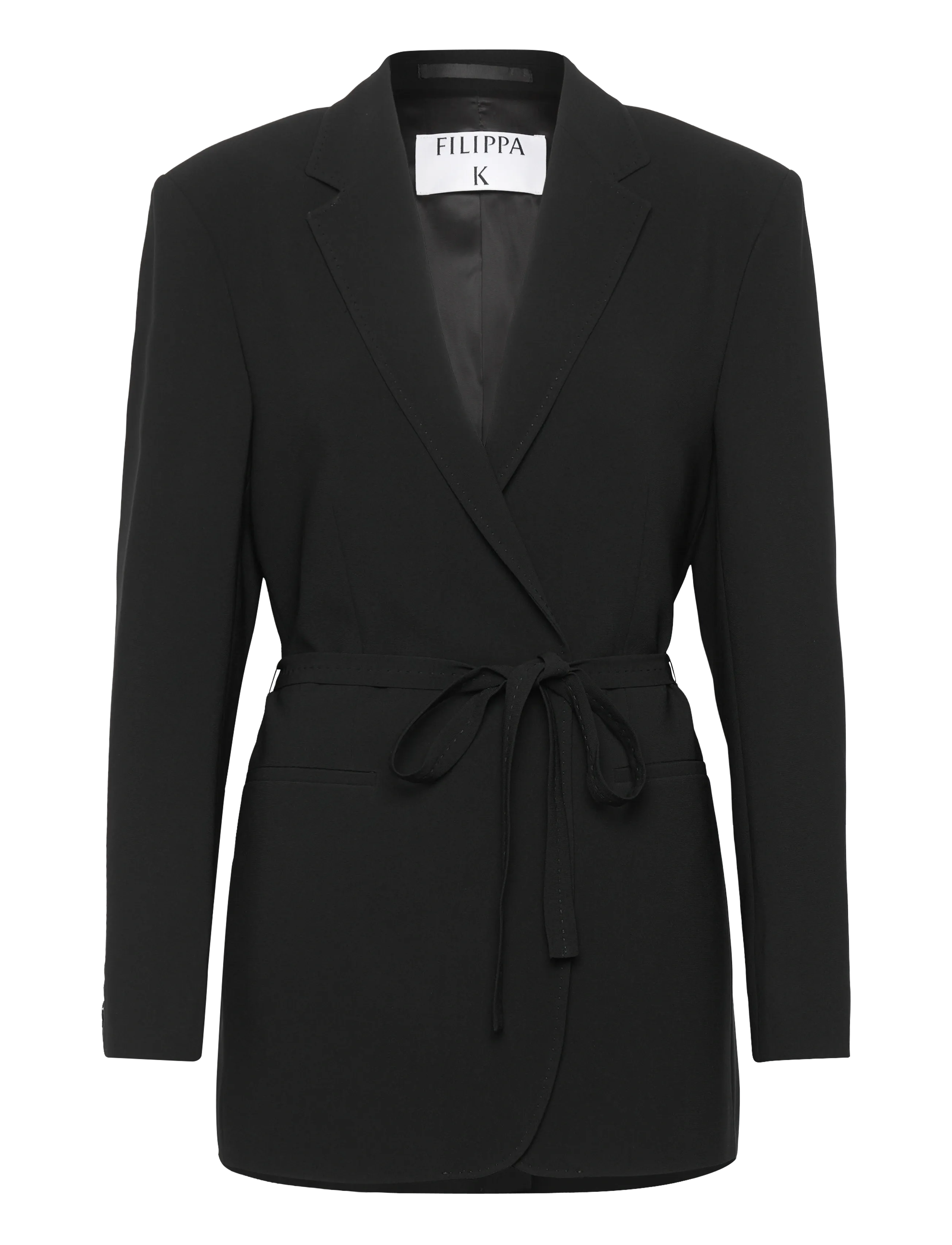 Filippa K Ashley Draped Blazer - Transitional Layering - BLACK / black