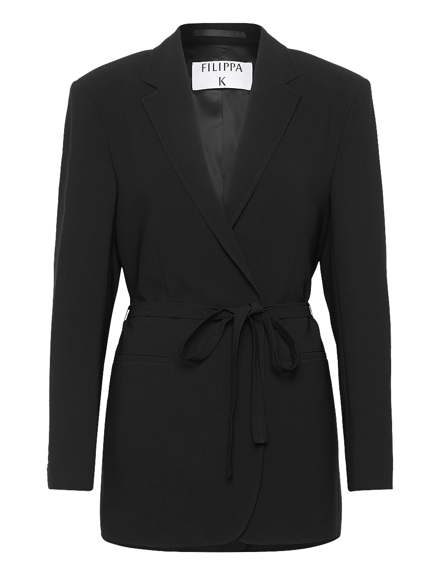 Filippa K - Ashley Draped Blazer - blazer mit gürtel - black - 1