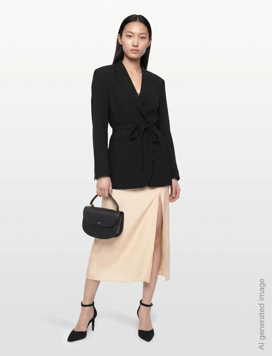 Filippa K - Ashley Draped Blazer - blazer mit gürtel - black - 0