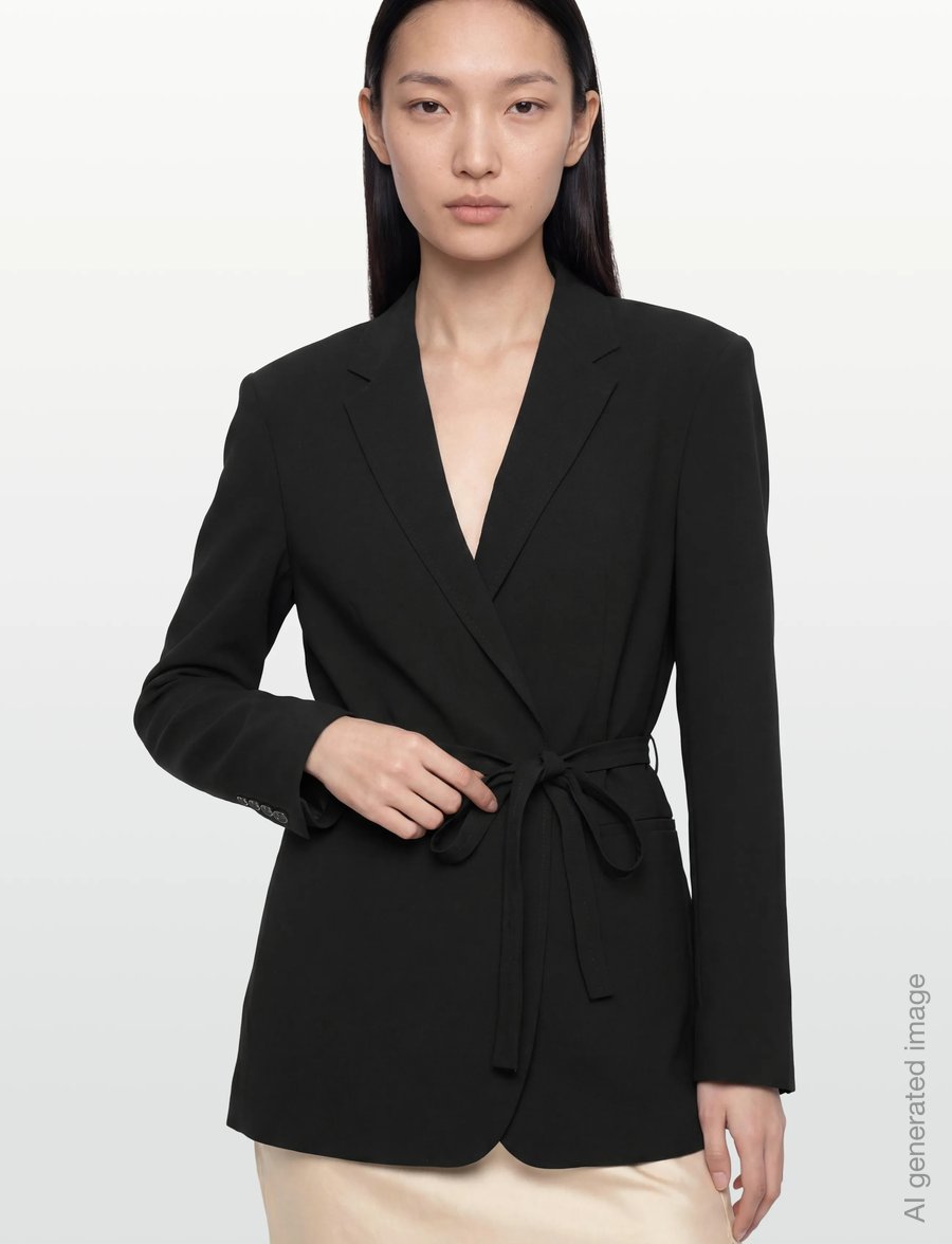 Filippa K - Ashley Draped Blazer - blazer mit gürtel - black - 3
