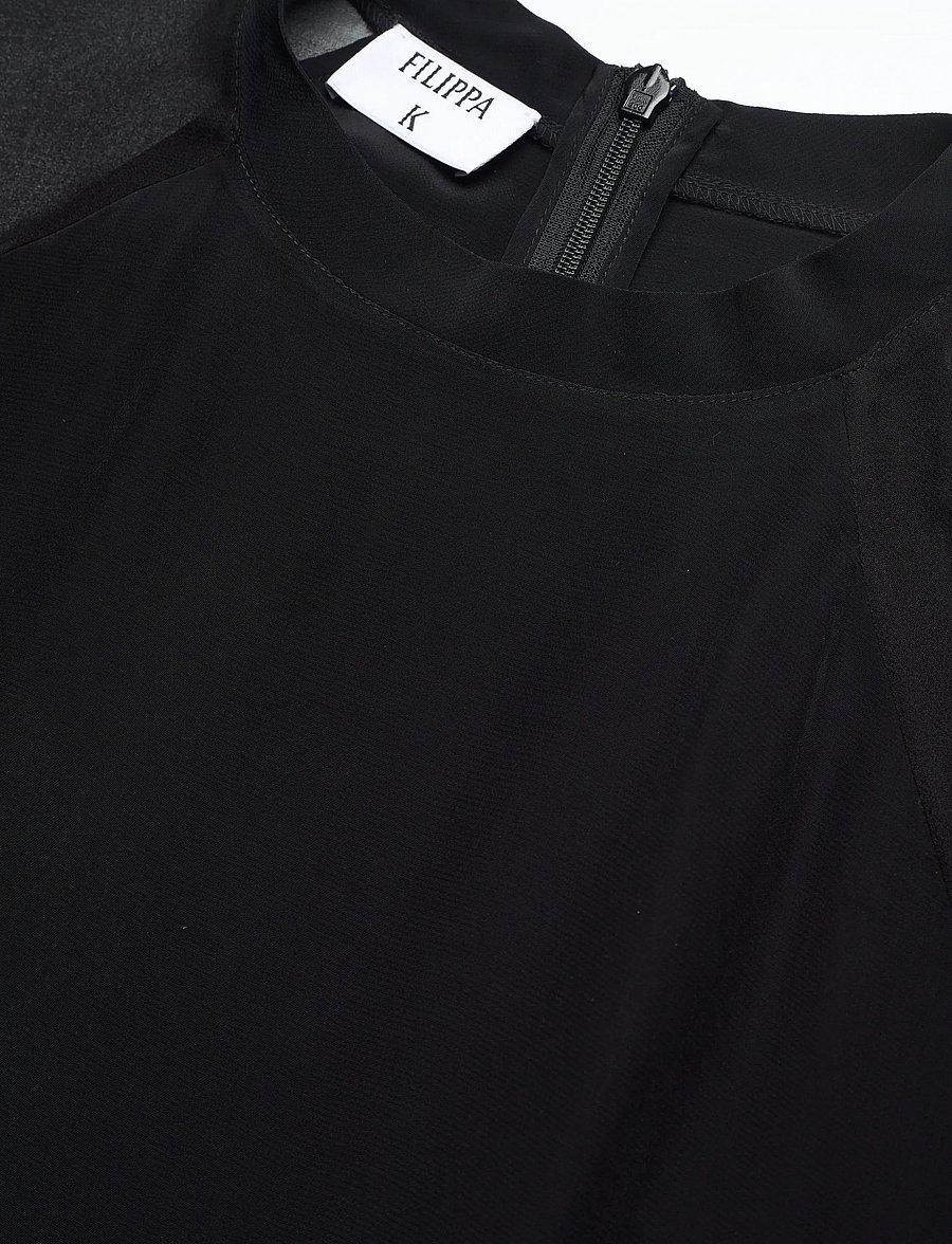 Filippa K - Sheer Raglan Blouse - langärmelige blusen - black - 5