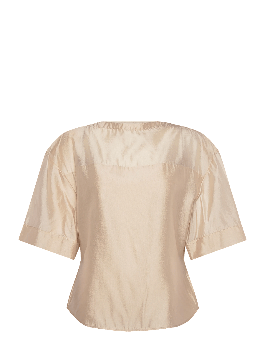 Filippa K - Sheer Tee - kurzärmelige blusen - pearl beige - 1