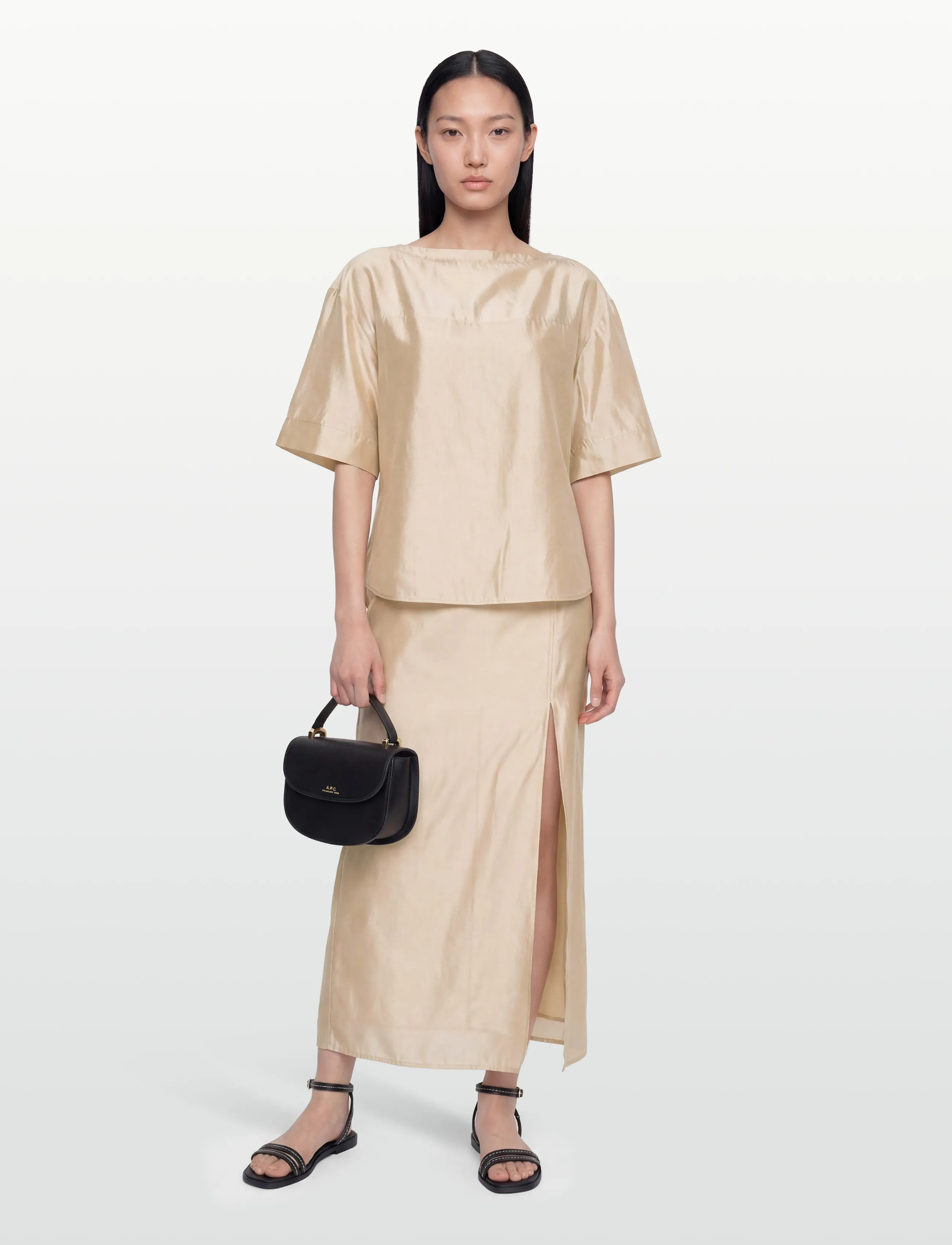 Filippa K Sheer Tee - Blouses - PEARL BEIGE / beige