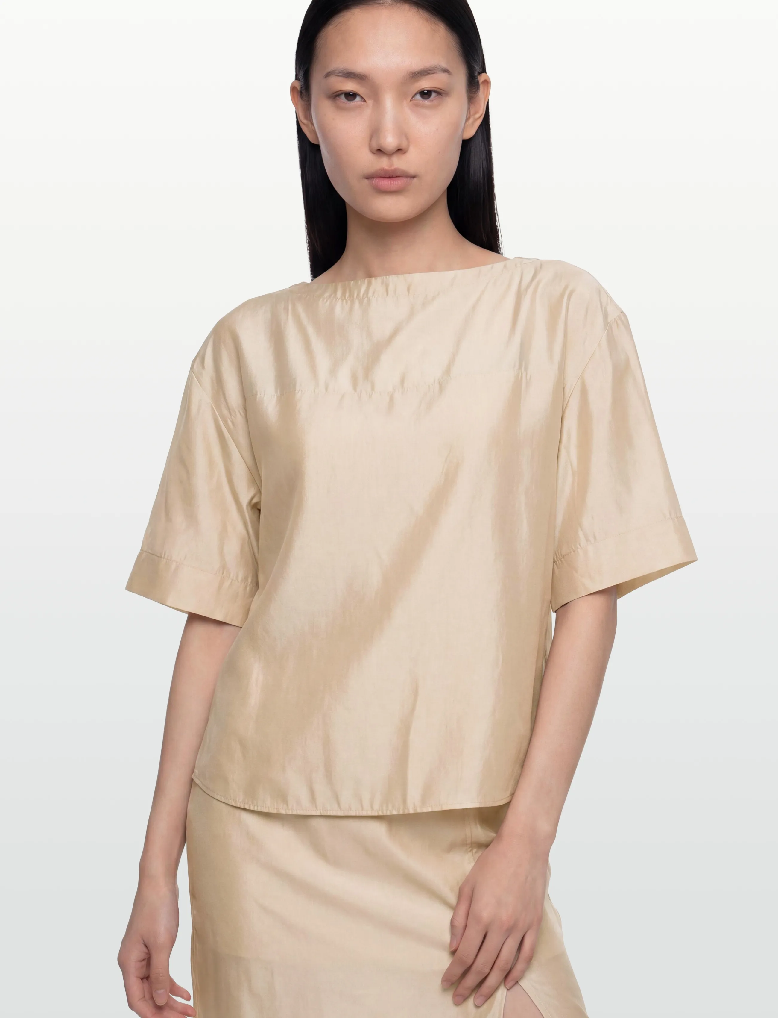 Filippa K - Sheer Tee - kortærmede bluser - pearl beige - 3