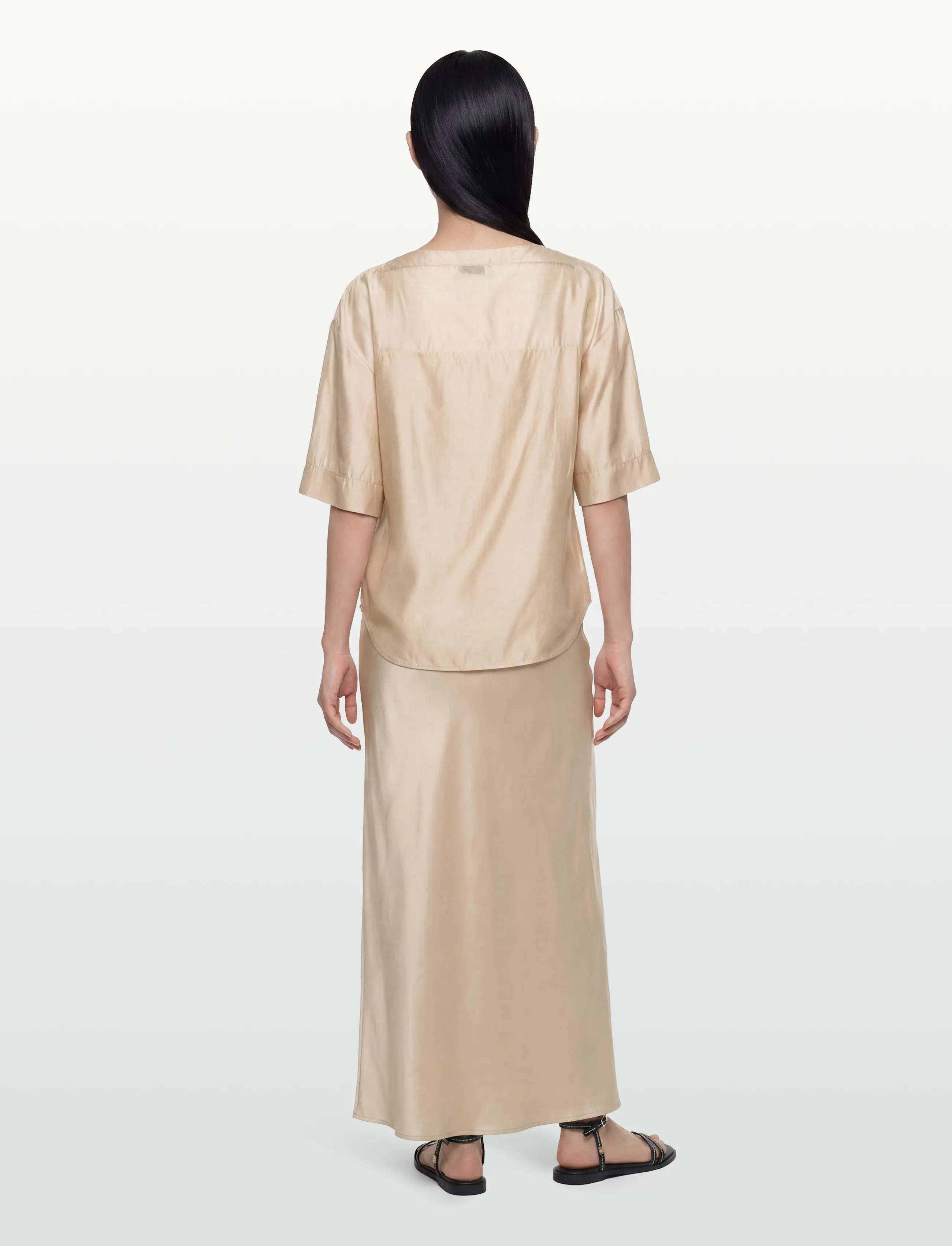 Filippa K - Sheer Tee - kortærmede bluser - pearl beige - 4