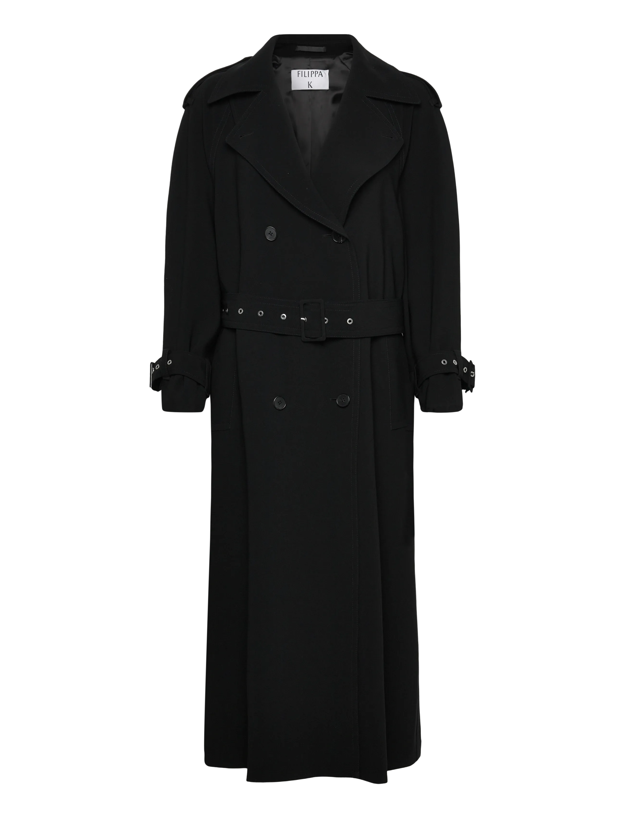 Filippa K Draped Trench Coat - Designers - BLACK / black