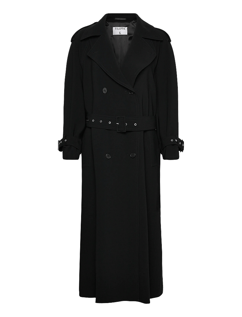 Filippa K - Draped Trench Coat - trenchcoats - black - 0