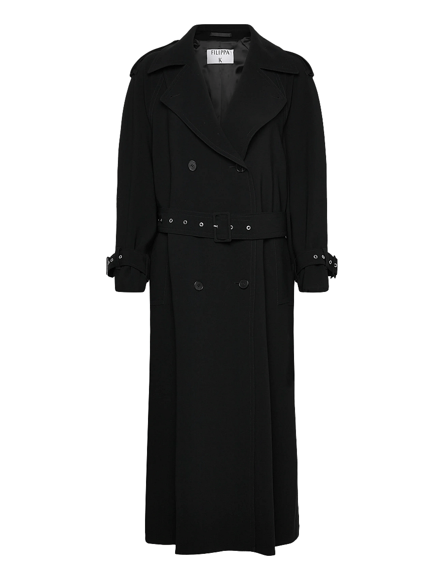 Filippa K - Draped Trench Coat - trenchcoats - black - 1