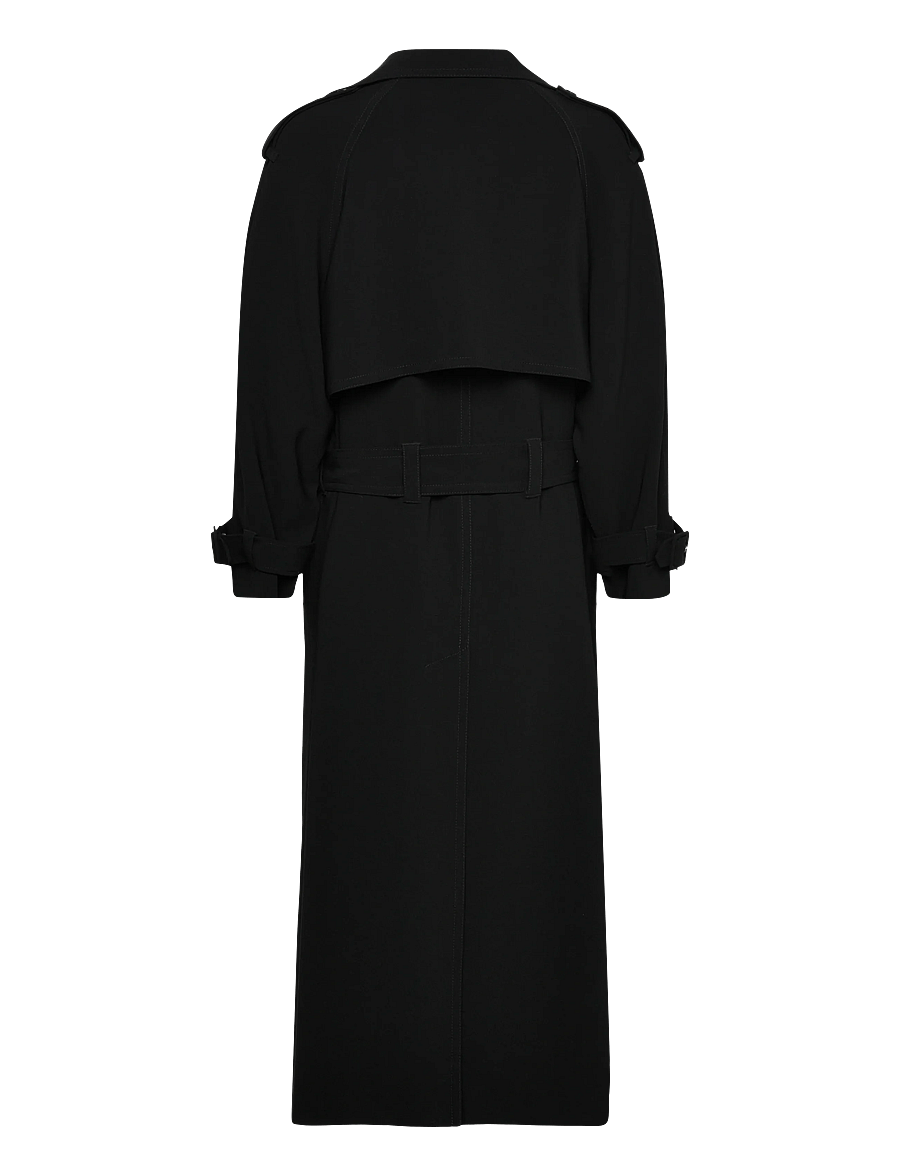 Filippa K - Draped Trench Coat - trenchcoats - black - 2