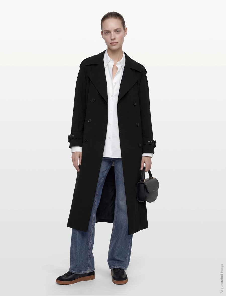 Filippa K - Draped Trench Coat - trenchcoats - black - 0