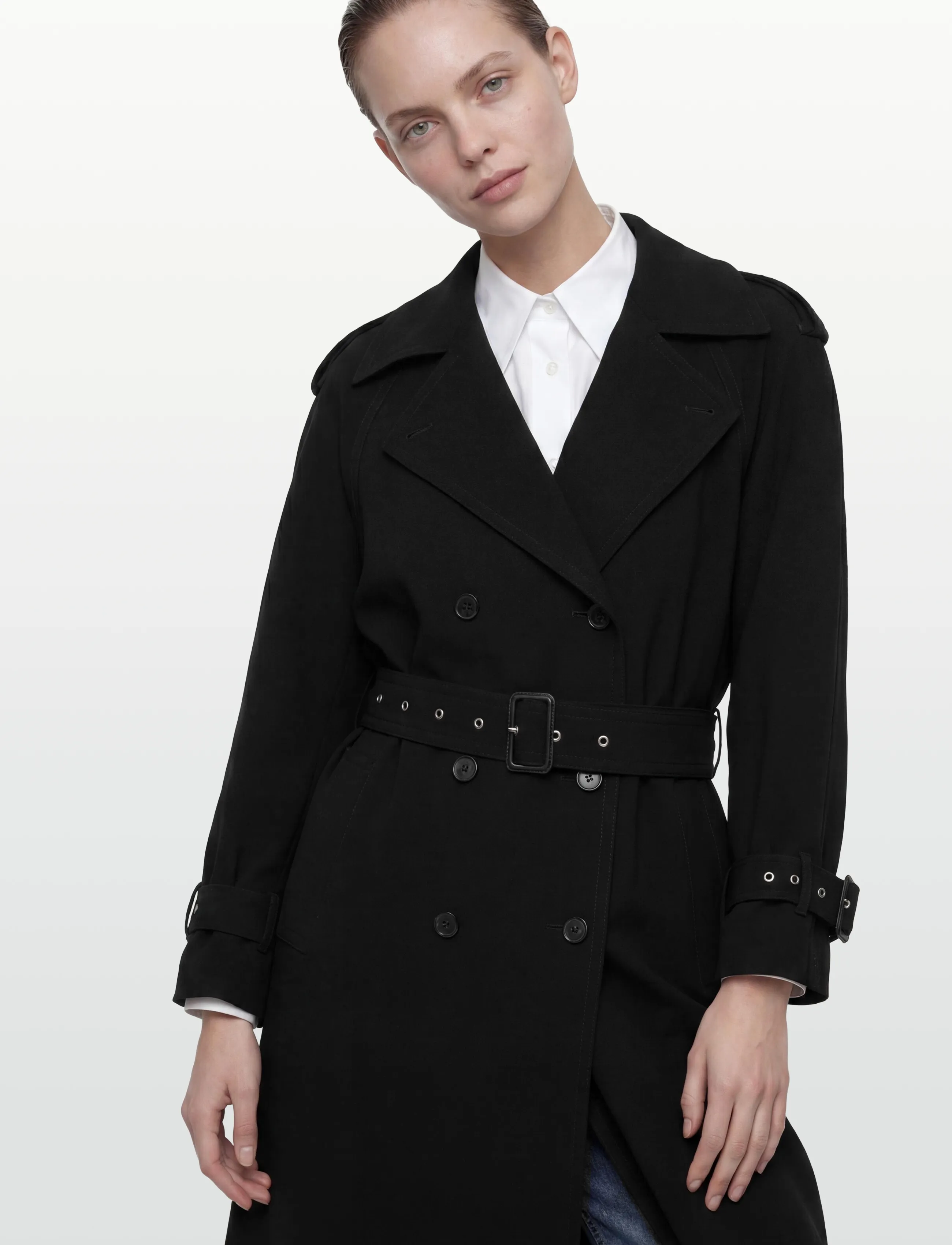 Filippa K - Draped Trench Coat - trench coats - black - 4