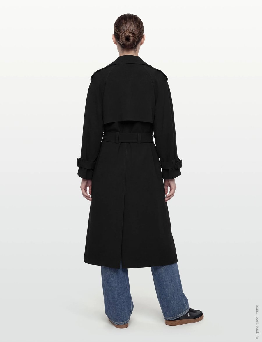 Filippa K - Draped Trench Coat - trenchcoats - black - 5