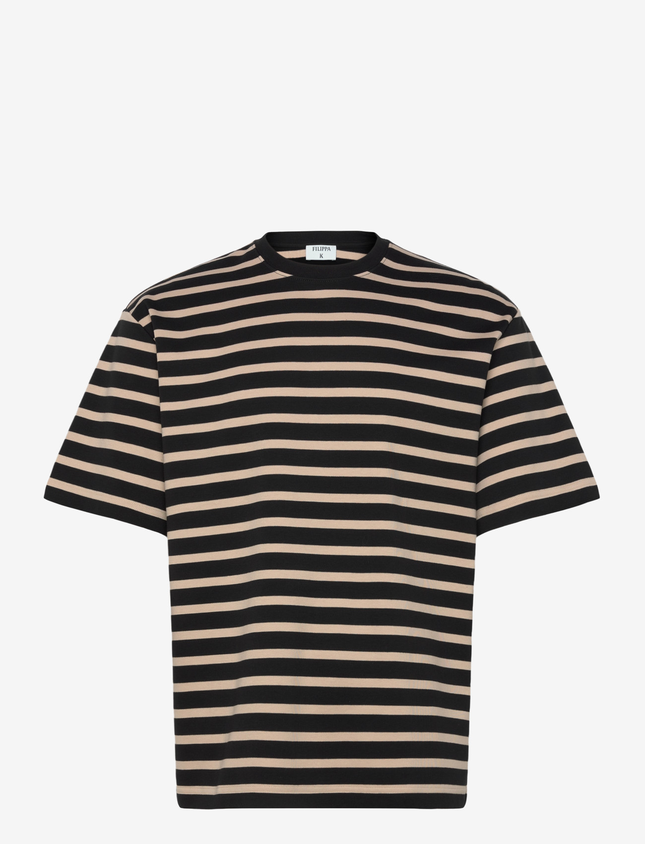 Filippa K - Striped Crewneck Tee - lühikeste varrukatega t-särgid - black/pearl beige - 1