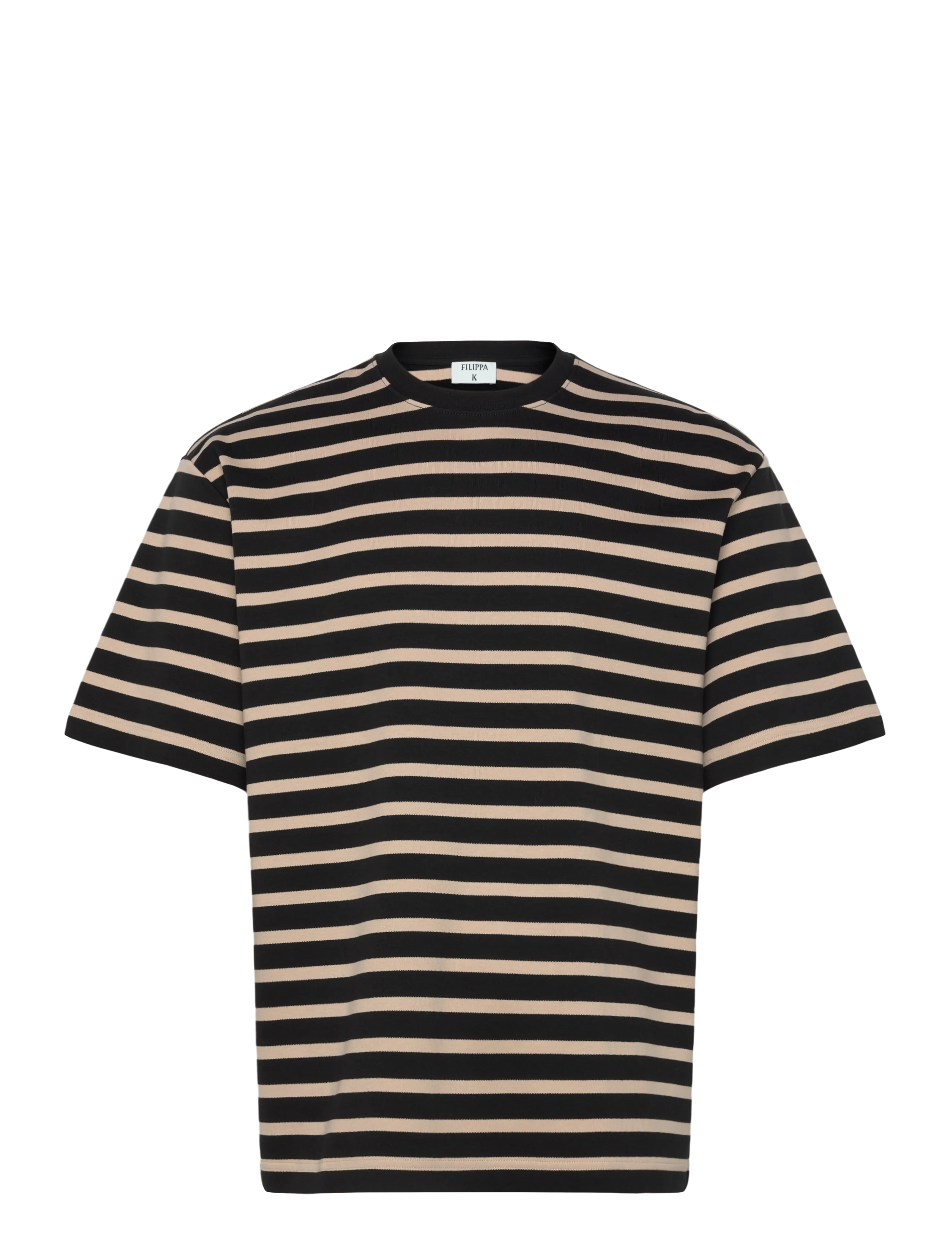 Filippa K Striped Crewneck Tee - Nieuwe Mode - BLACK/PEARL BEIGE / black