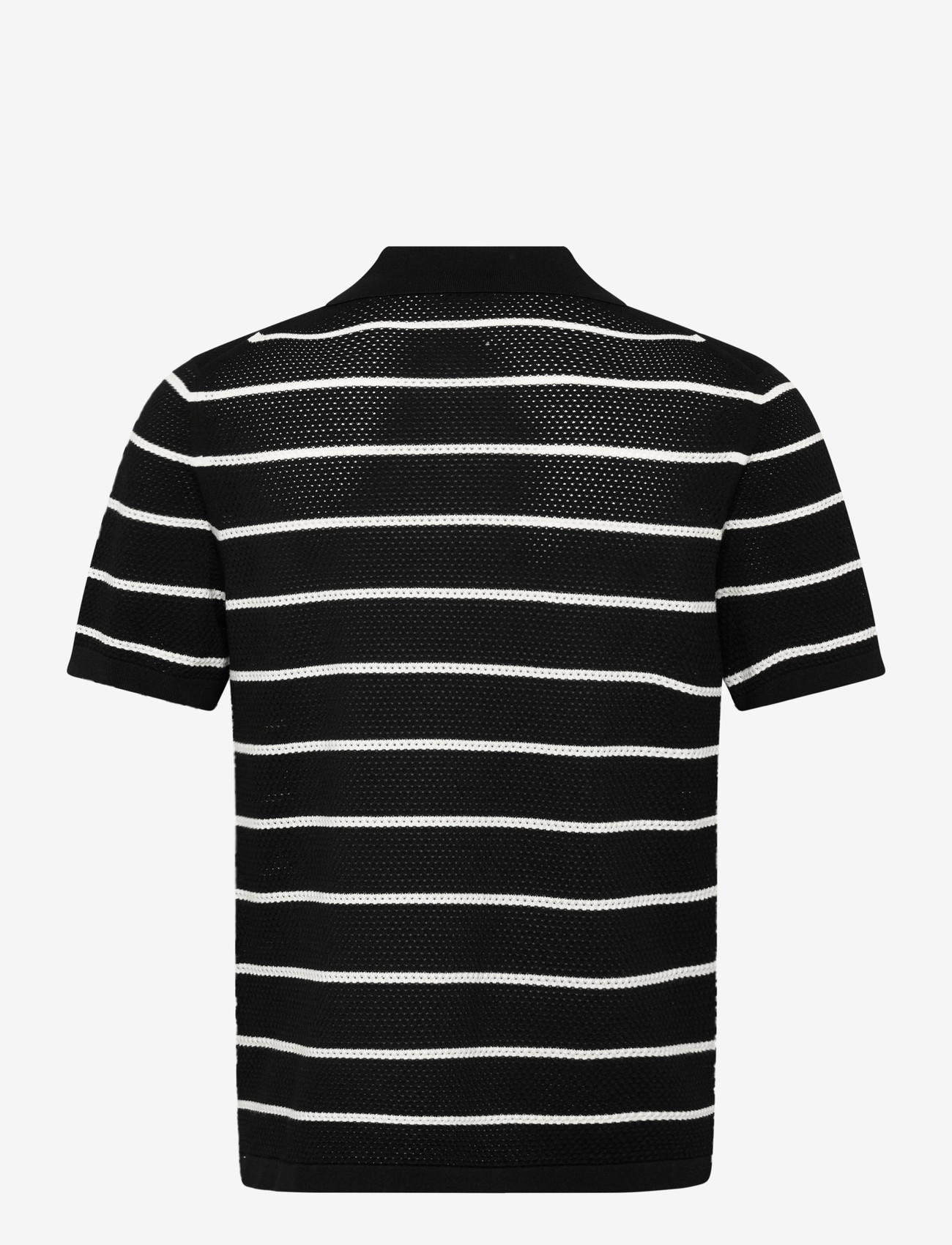 Filippa K - Striped Mesh Polo - lühikeste varrukatega polod - black/white - 1