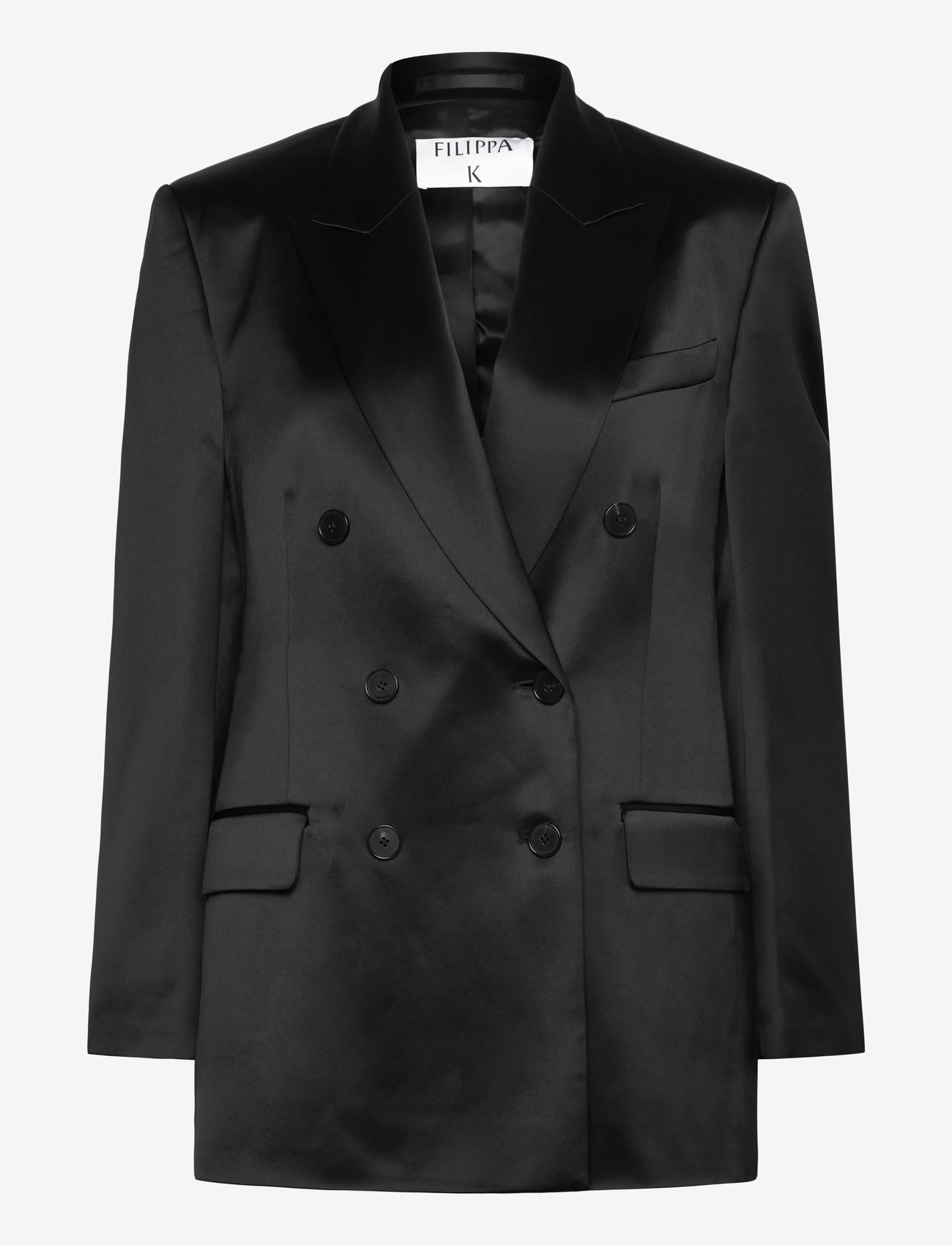 Filippa K - Dani Satin Blazer - dubbelknäppta kavajer - black - 0