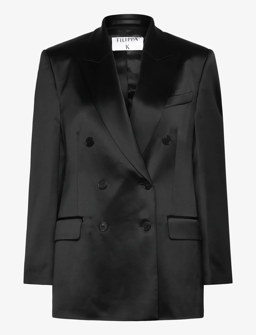Filippa K - Dani Satin Blazer - zweireihige blazer - black - 0