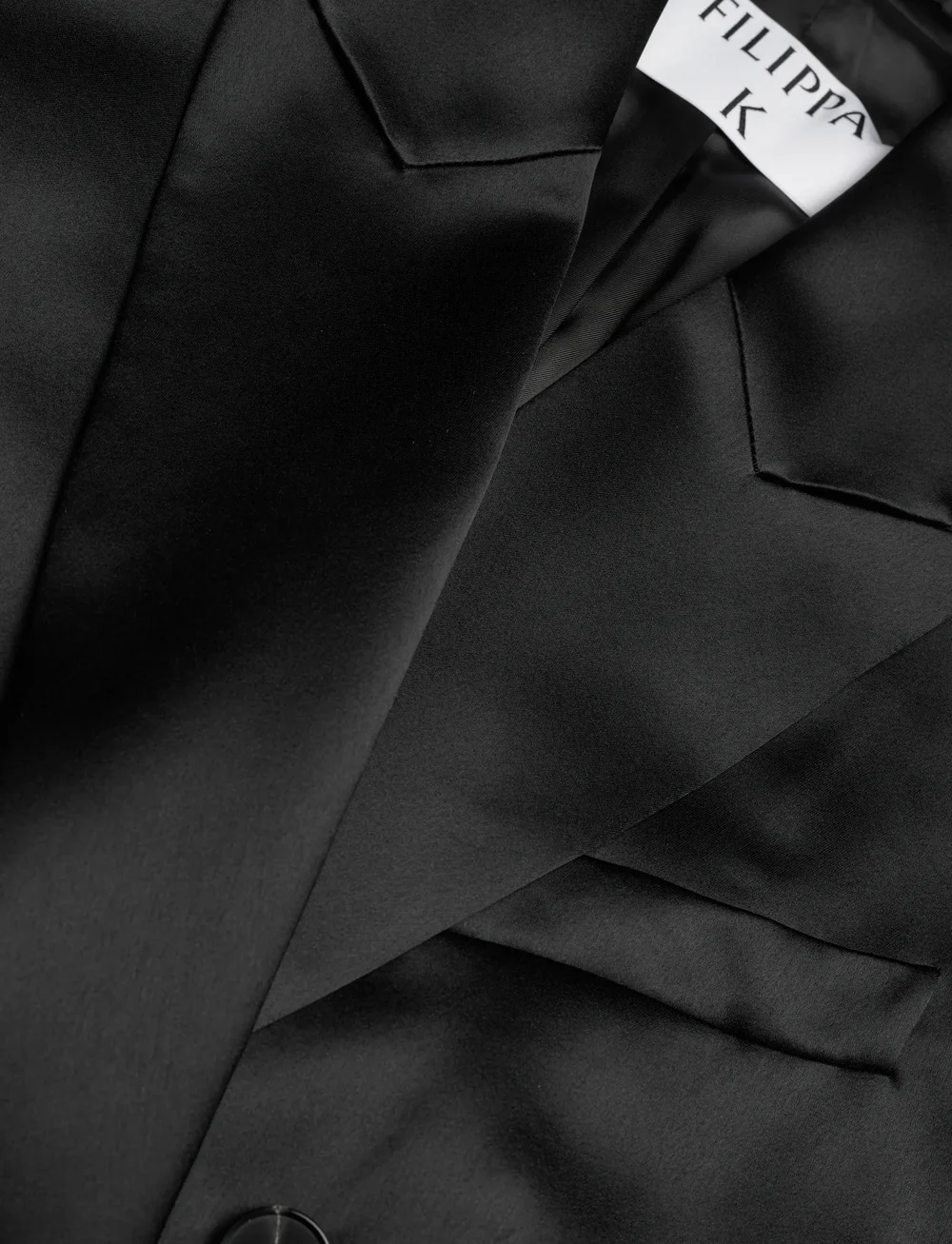 Filippa K - Dani Satin Blazer - zweireihige blazer - black - 2