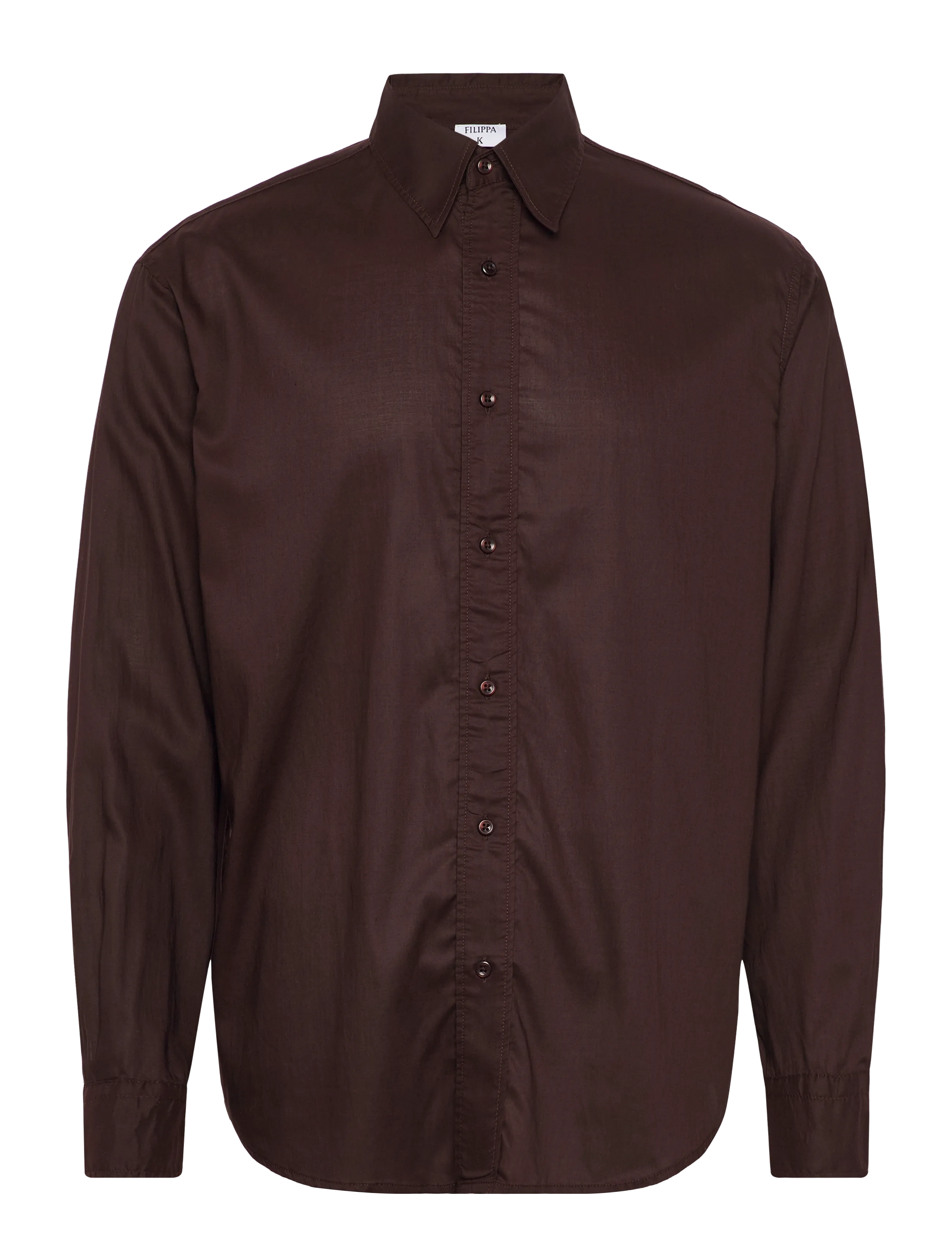 Filippa K Relaxed Voile Shirt - Dizainera preces - DARK CHOCOLATE / brown