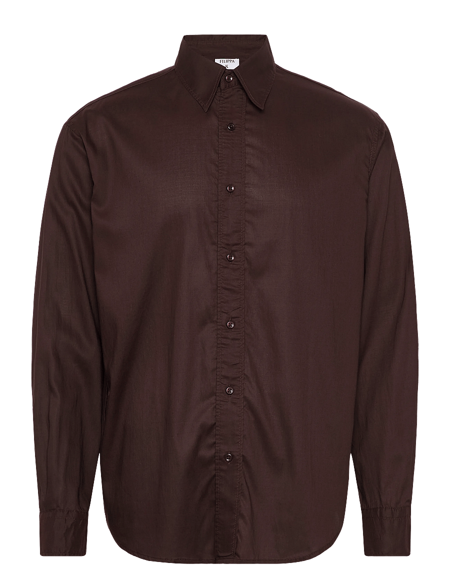 Filippa K - Relaxed Voile Shirt - basic-hemden - dark chocolate - 0