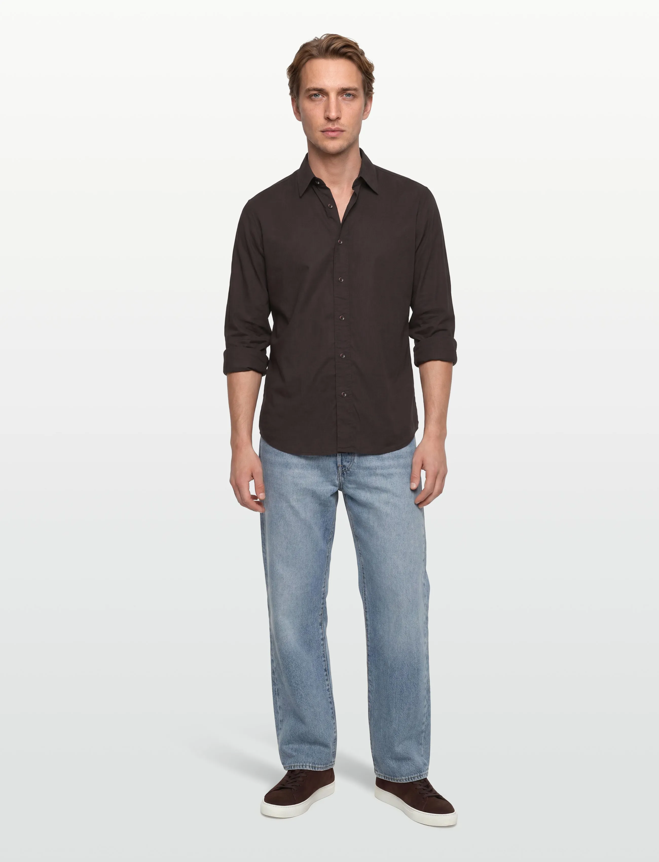 Filippa K Relaxed Voile Shirt - Skandinavischer Stil - DARK CHOCOLATE / brown