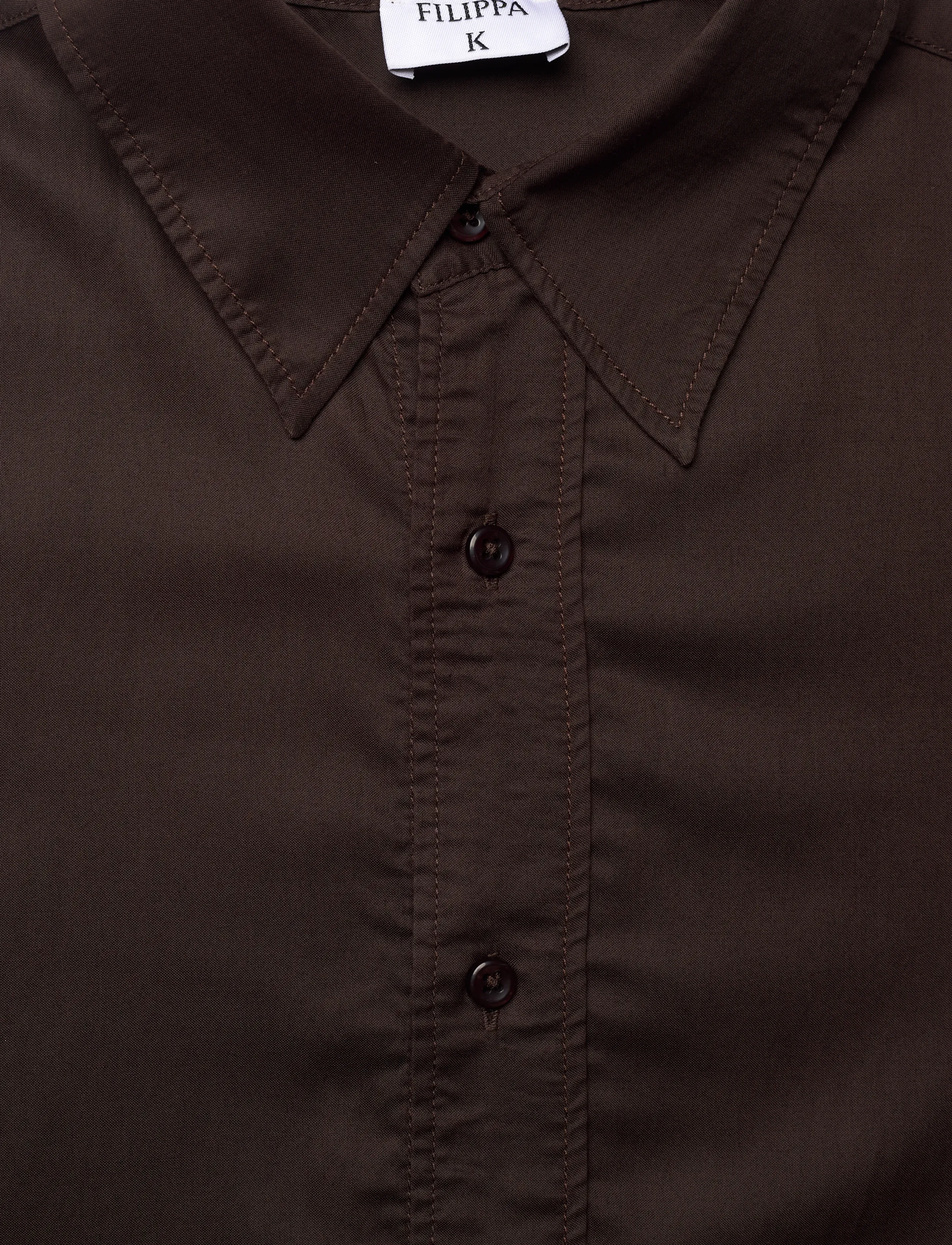 Filippa K - Relaxed Voile Shirt - basic shirts - dark chocolate - 2