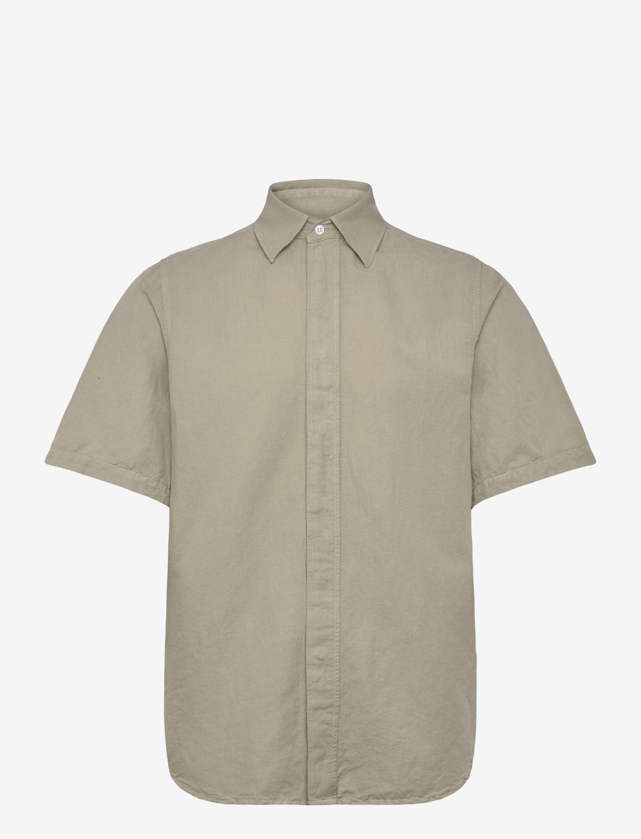 Filippa K - Cotton Linen Short Sleeve Shir - basic skjortor - light green - 0