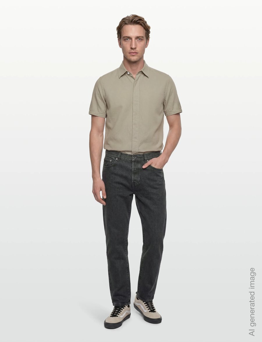 Filippa K - Cotton Linen Short Sleeve Shir - basic skjorter - light green - 0