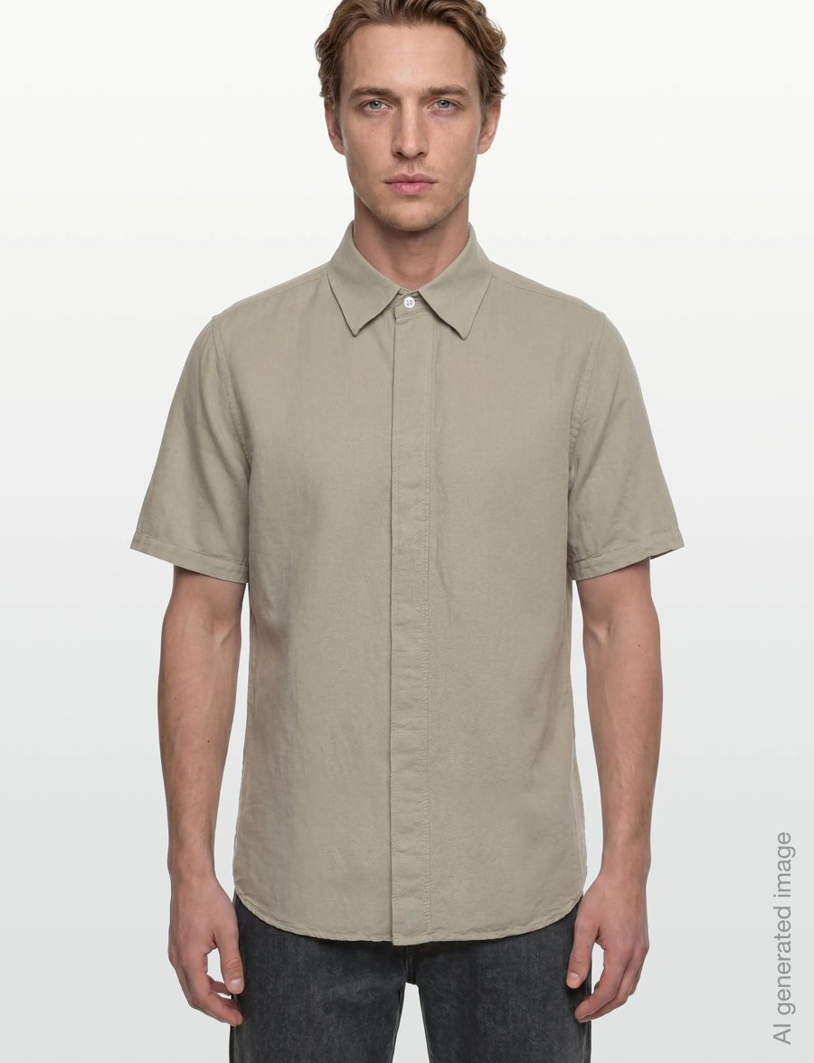 Filippa K - Cotton Linen Short Sleeve Shir - basic skjorter - light green - 3