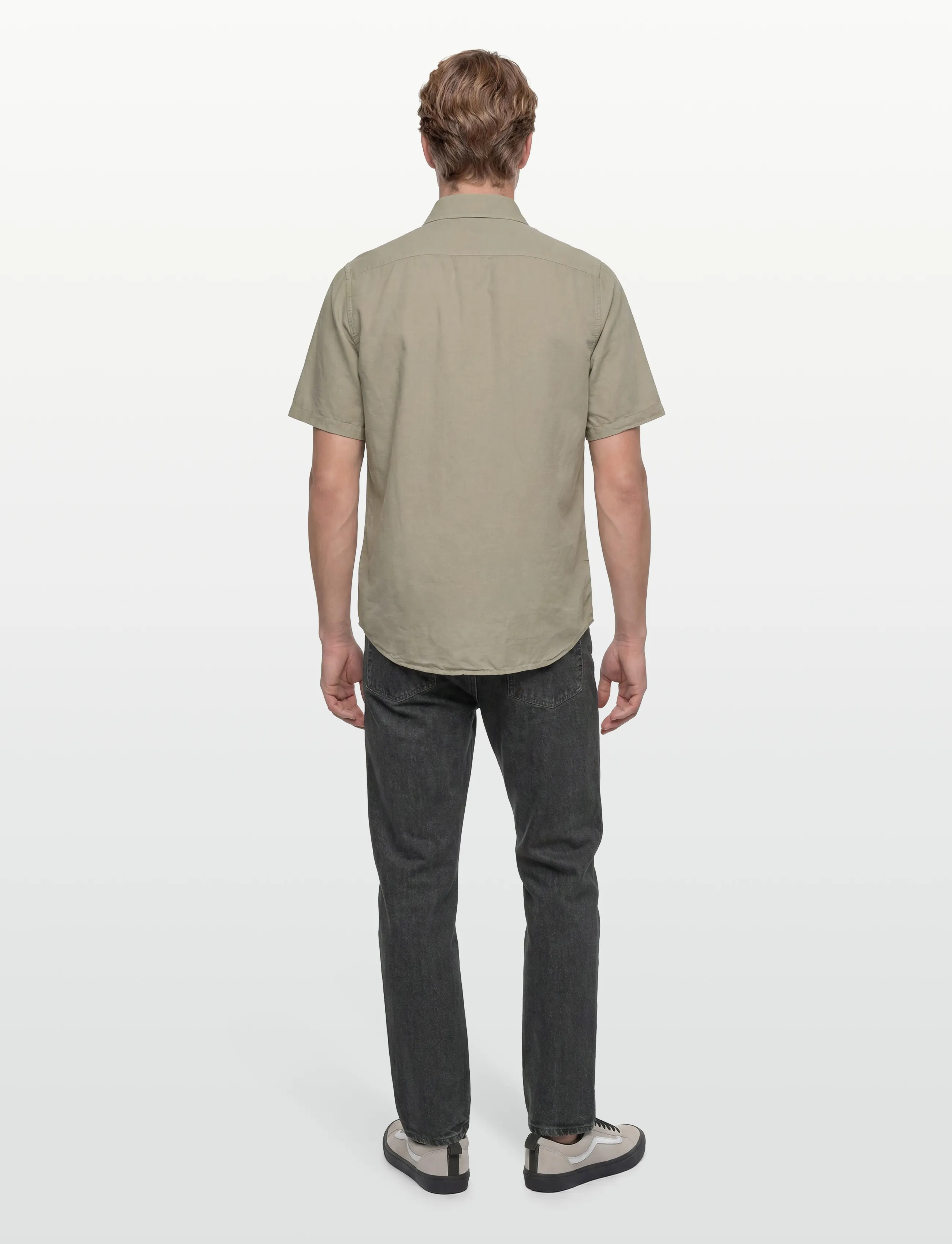 Filippa K - Cotton Linen Short Sleeve Shir - linen shirts - light green - 4