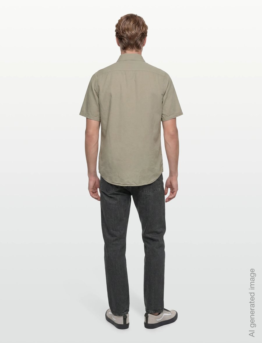 Filippa K - Cotton Linen Short Sleeve Shir - basic skjorter - light green - 4