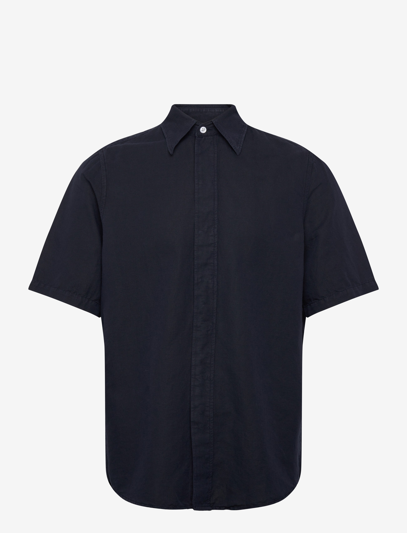 Filippa K - Cotton Linen Short Sleeve Shir - basic skjortor - navy - 0