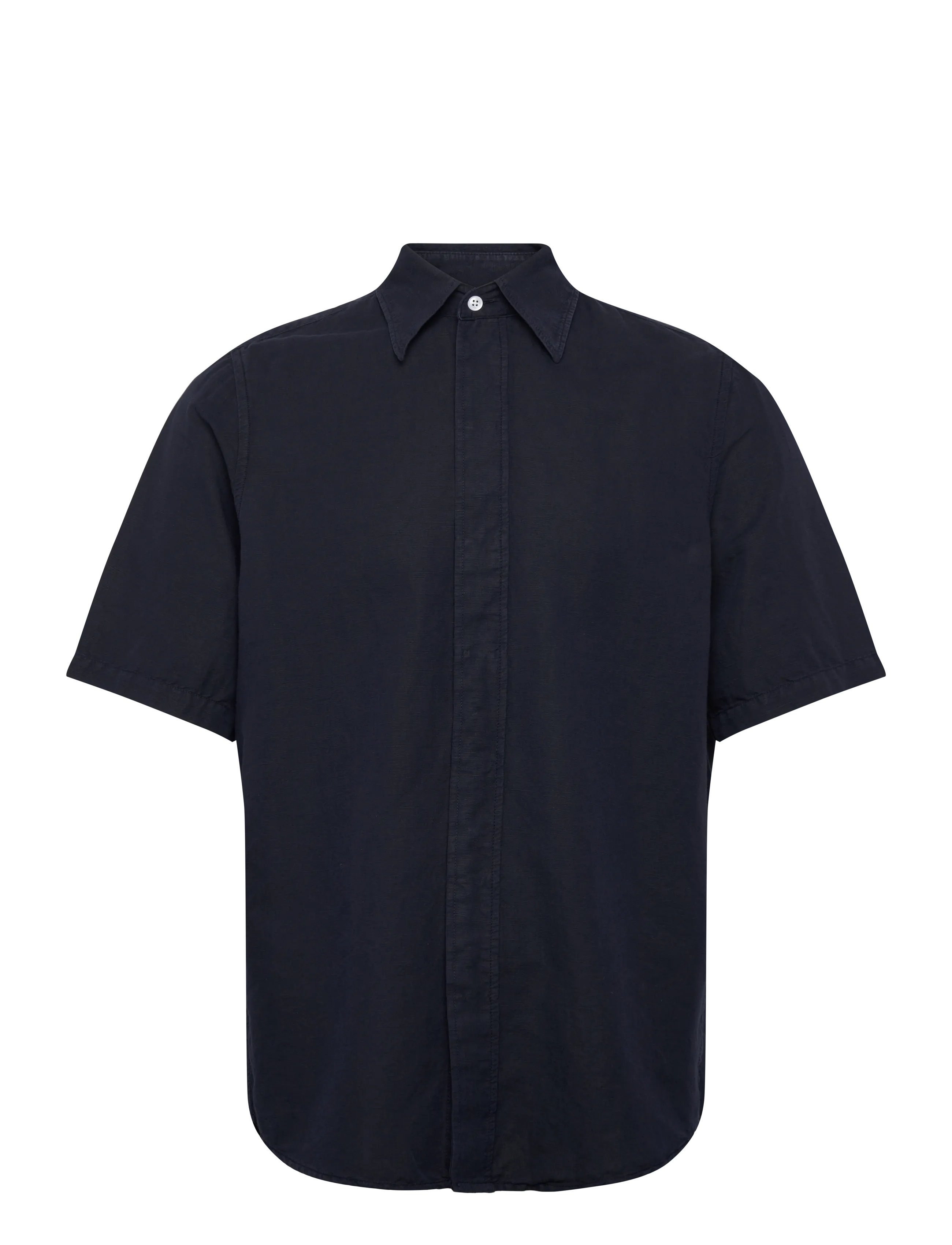 Filippa K Cotton Linen Short Sleeve Shir - Kortærmede skjorter - NAVY / navy