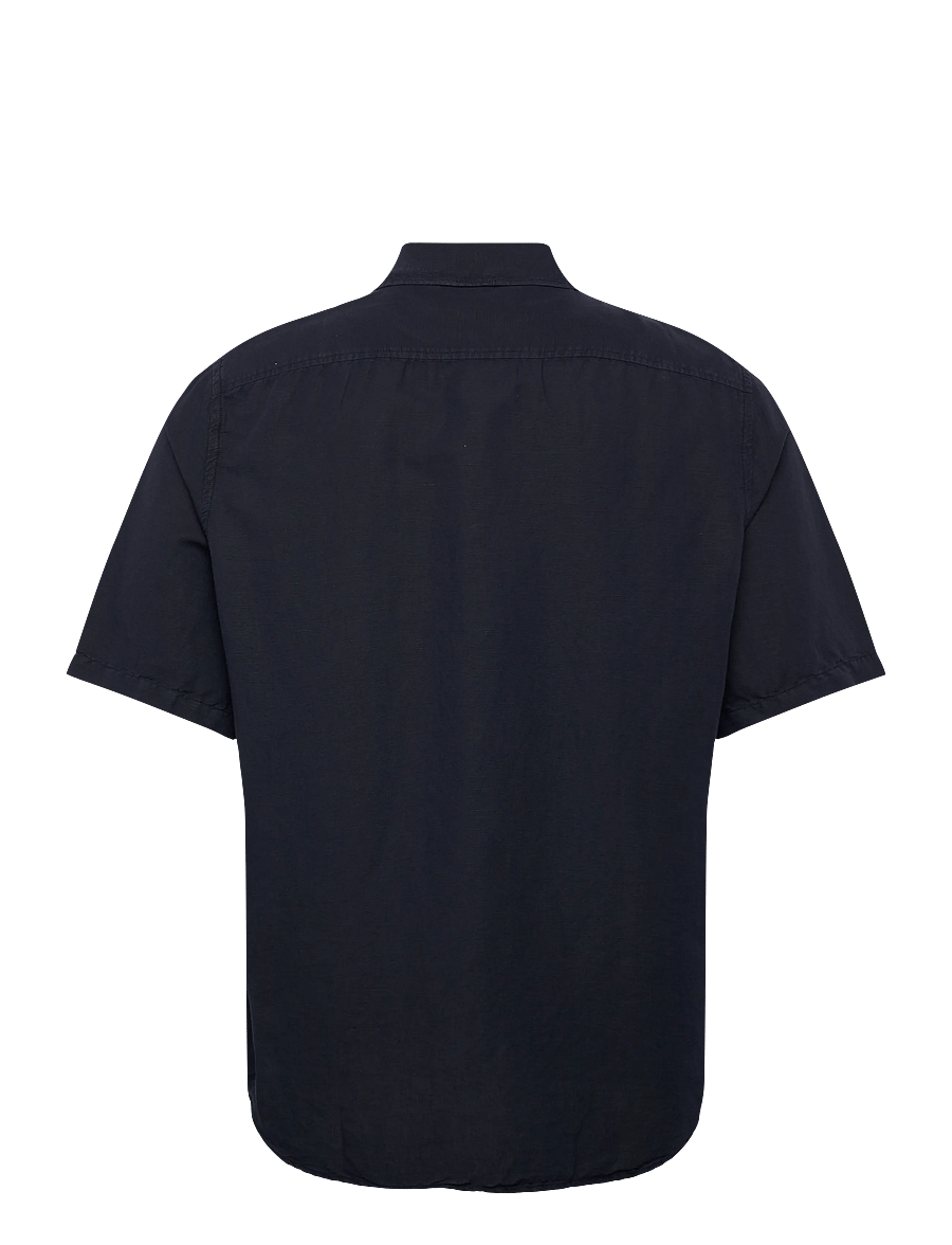 Filippa K - Cotton Linen Short Sleeve Shir - basic-hemden - navy - 2