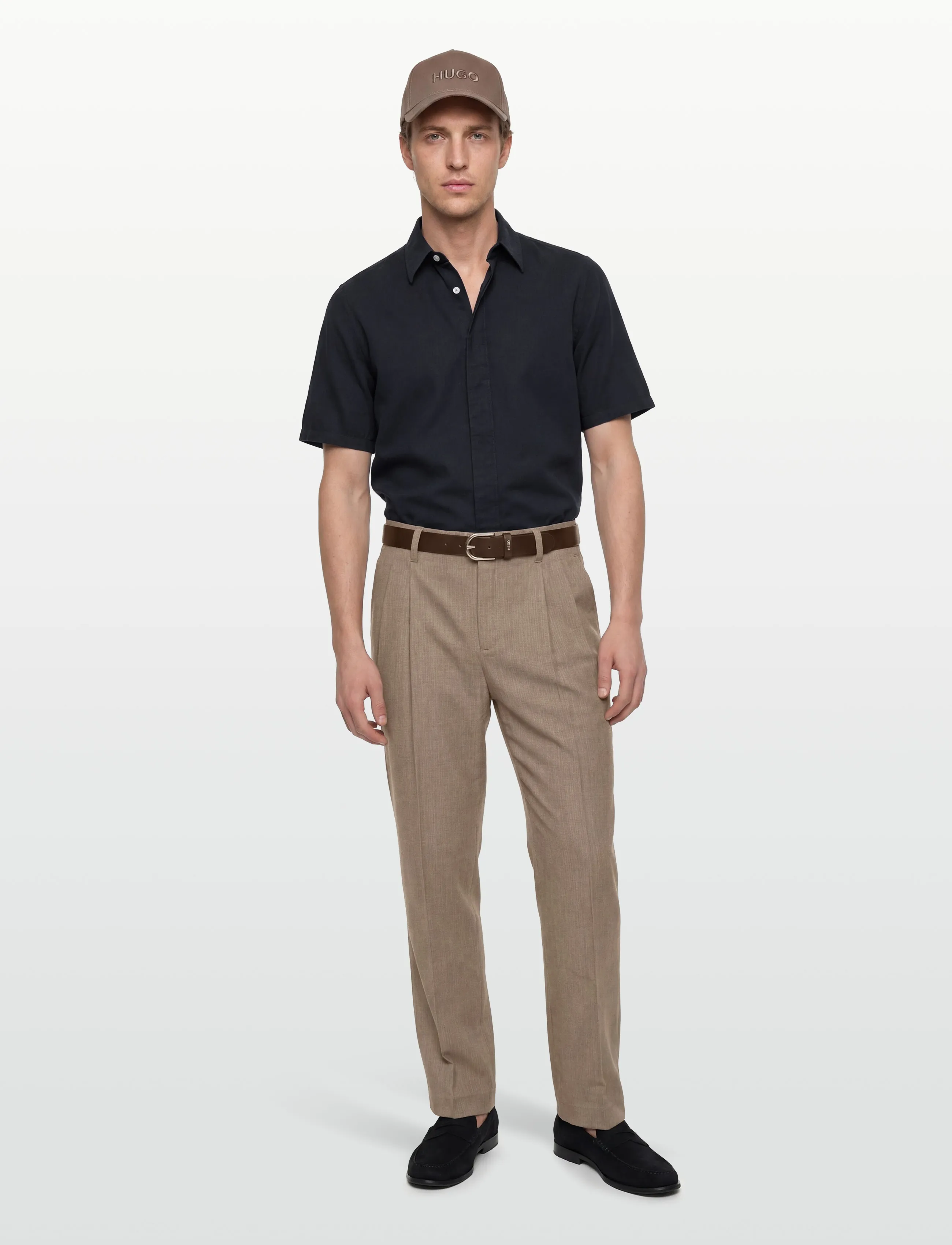 Filippa K Cotton Linen Short Sleeve Shir - Hemden - NAVY / navy