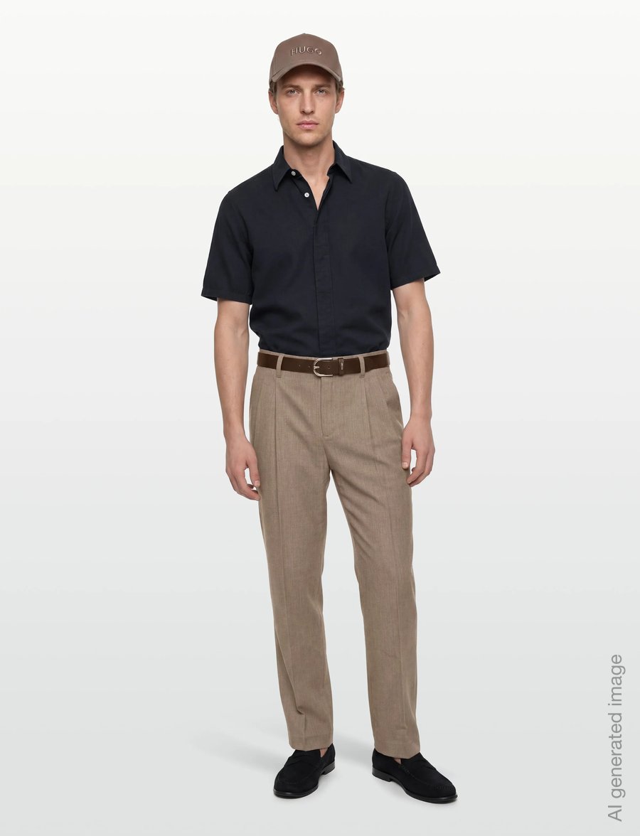 Filippa K - Cotton Linen Short Sleeve Shir - basic-hemden - navy - 0