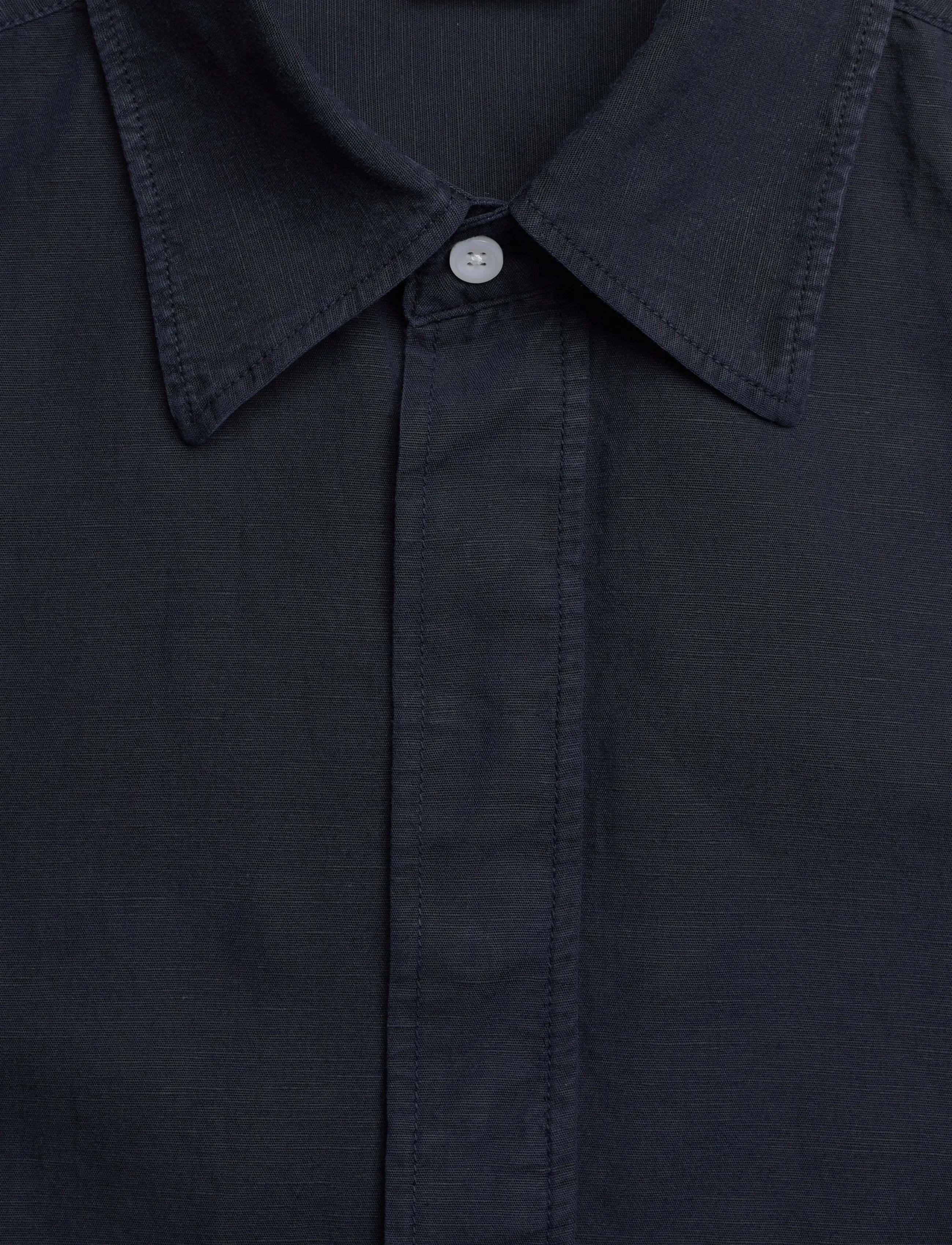 Filippa K - Cotton Linen Short Sleeve Shir - linasest riidest särgid - navy - 5