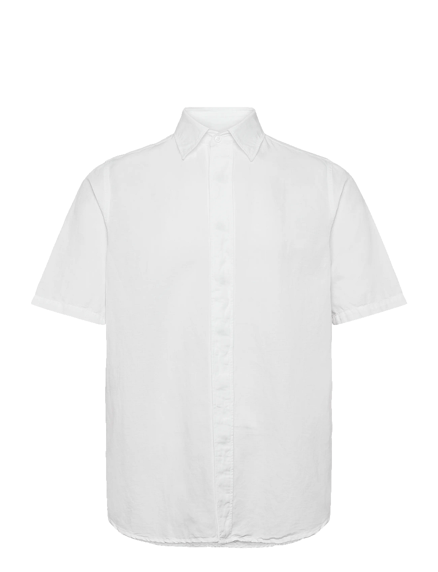 Filippa K - Cotton Linen Short Sleeve Shir - basic shirts - white - 1