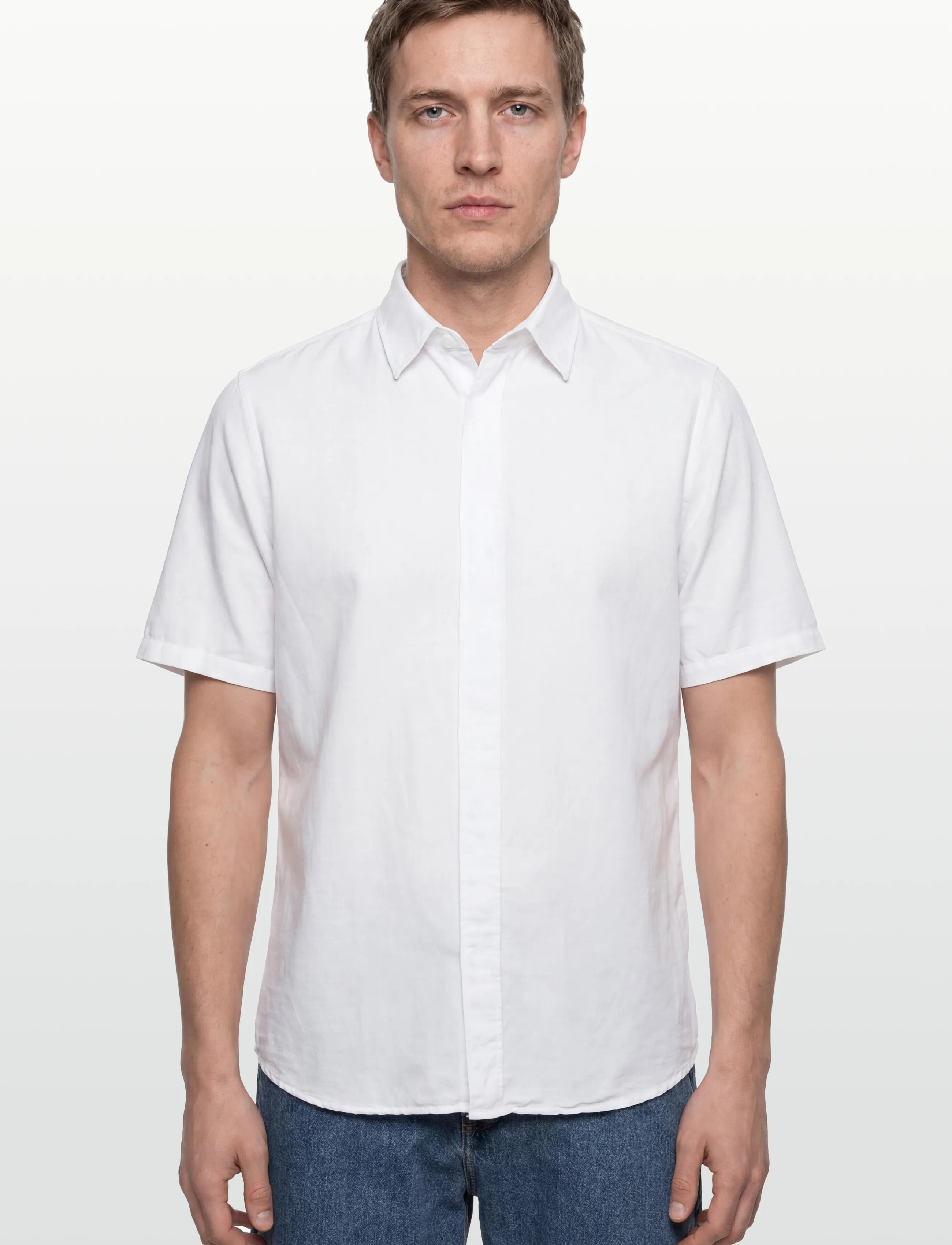 Filippa K - Cotton Linen Short Sleeve Shir - basic skjorter - white - 3