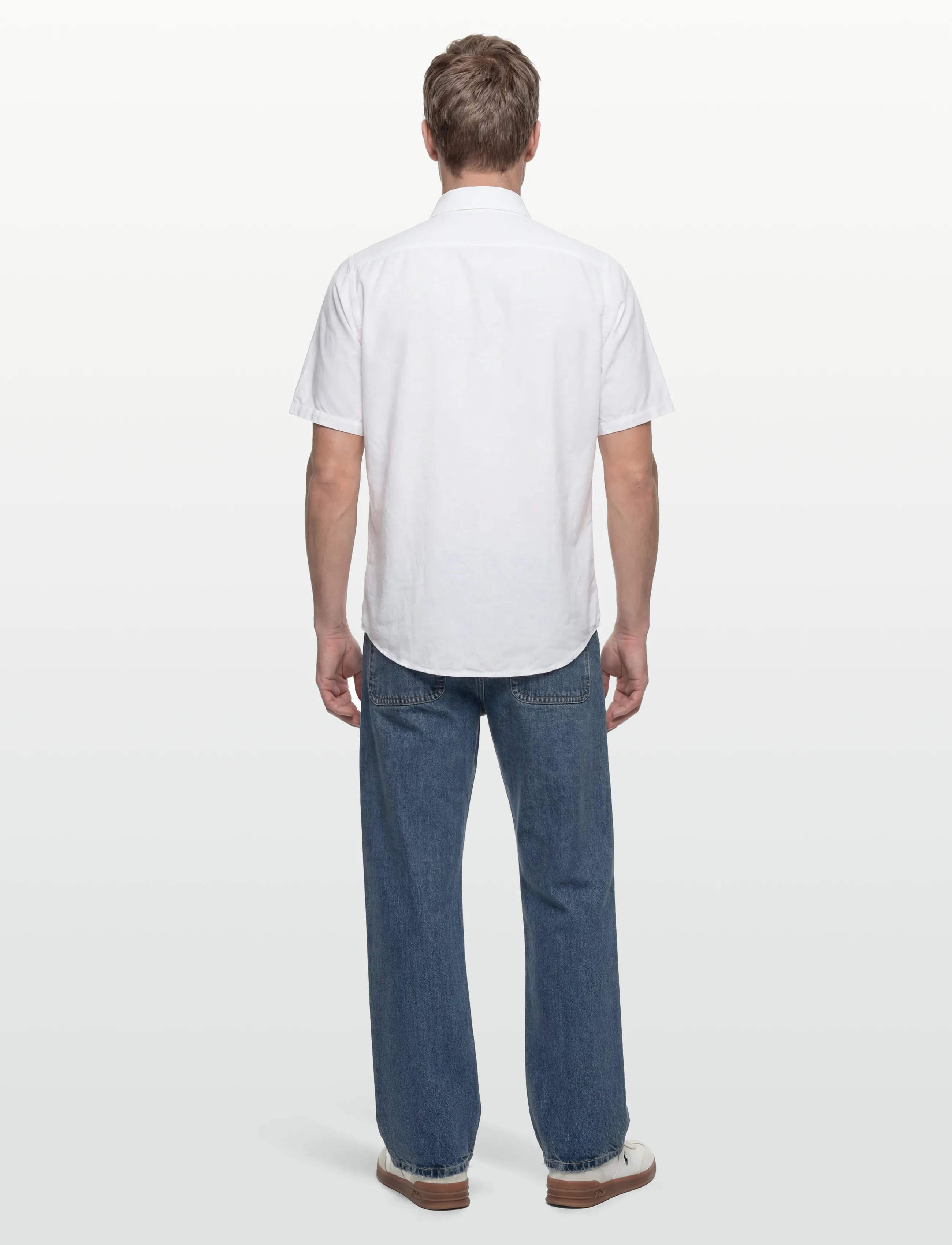 Filippa K - Cotton Linen Short Sleeve Shir - basic skjorter - white - 4