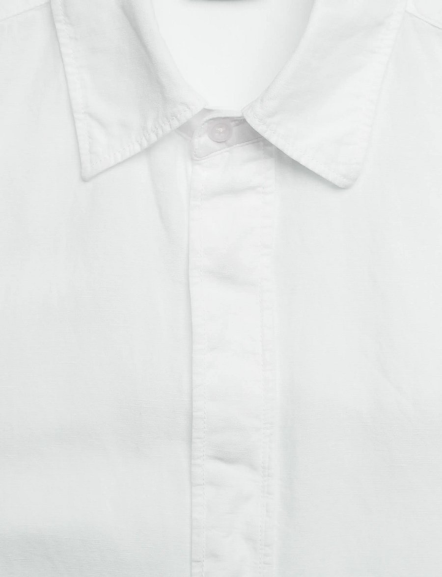 Filippa K - Cotton Linen Short Sleeve Shir - basic shirts - white - 5