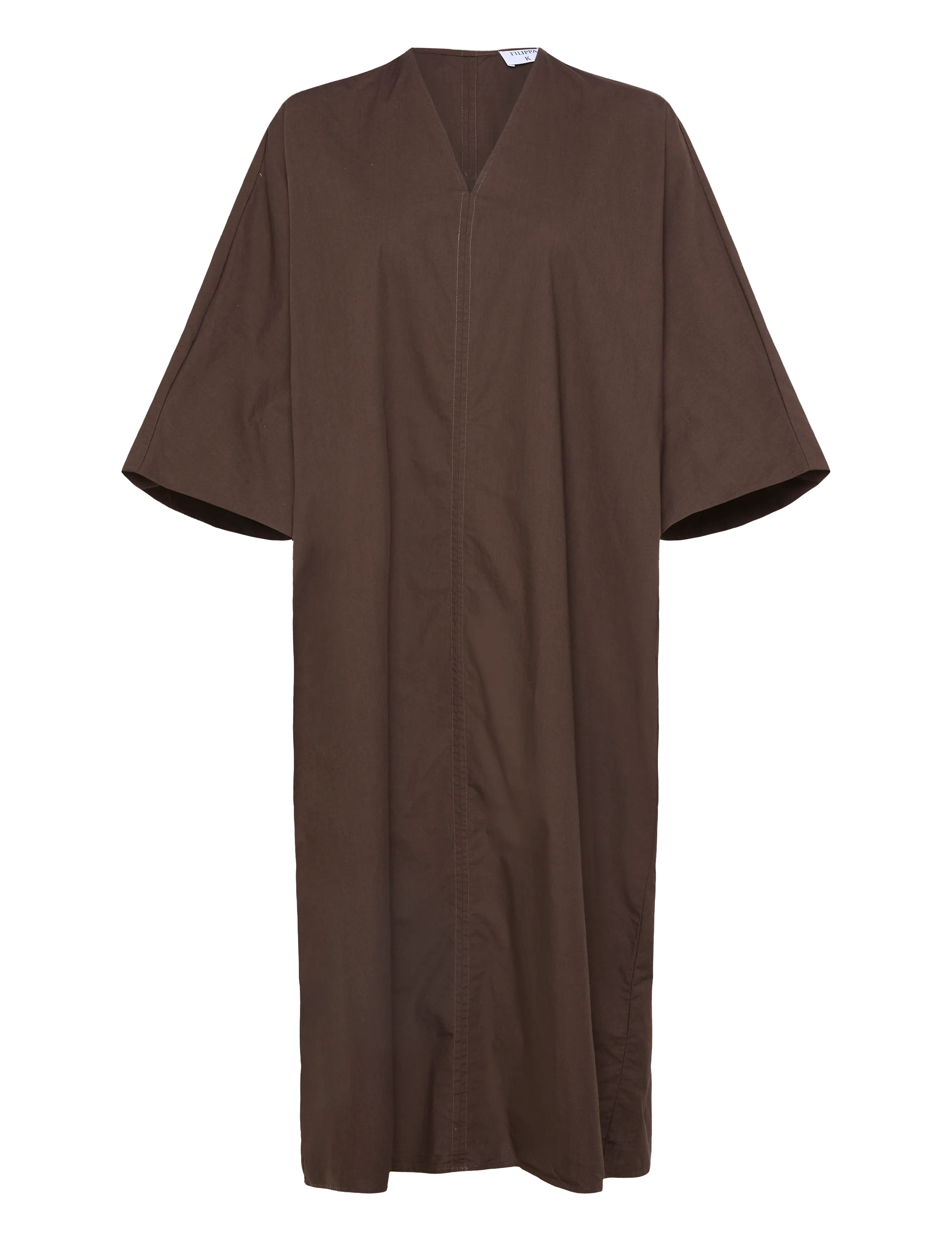 Filippa K V-Neck Cotton Kaftan - View all - DARK CHOCOLATE / brown