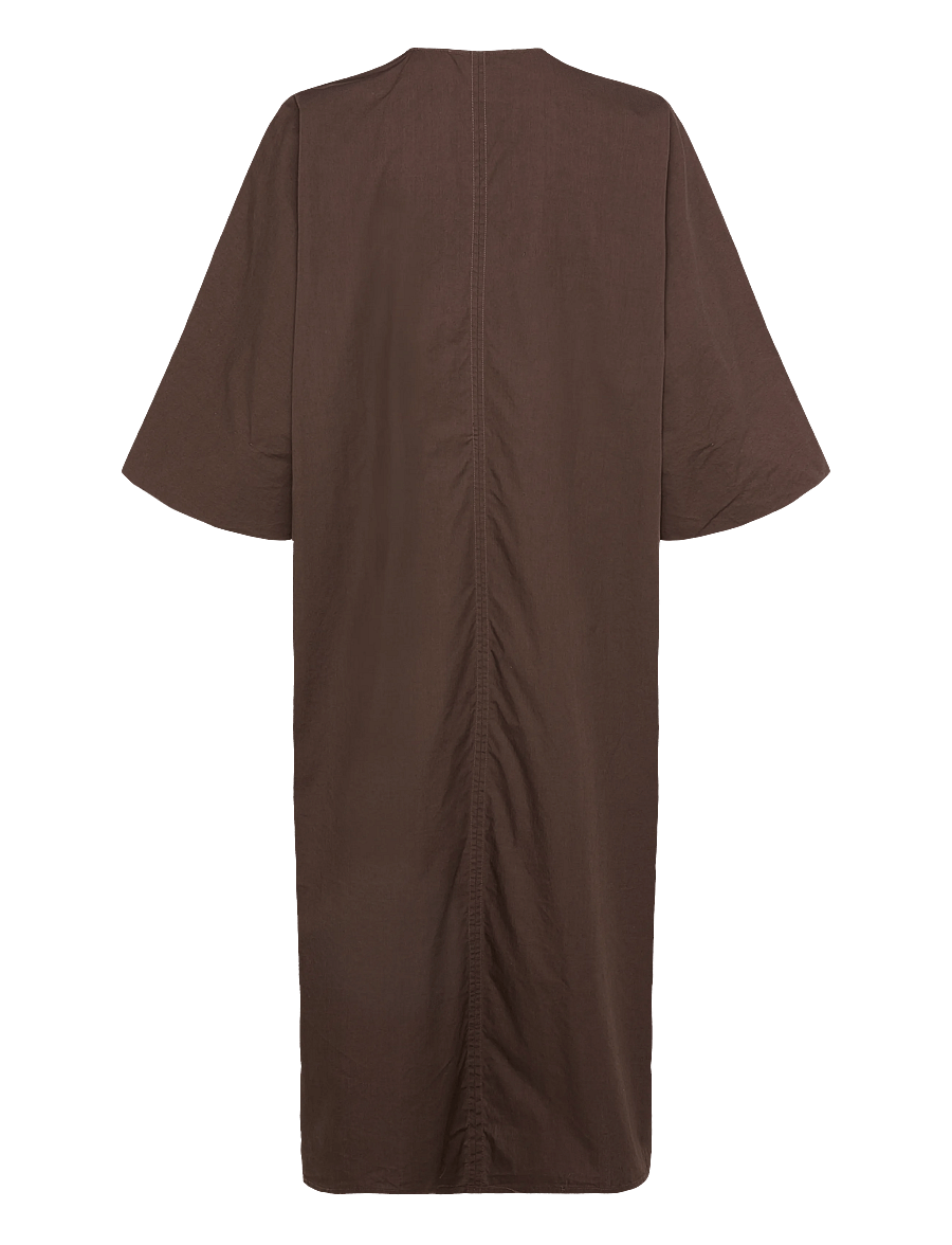 Filippa K - V-Neck Cotton Kaftan - maksikleidid - dark chocolate - 2
