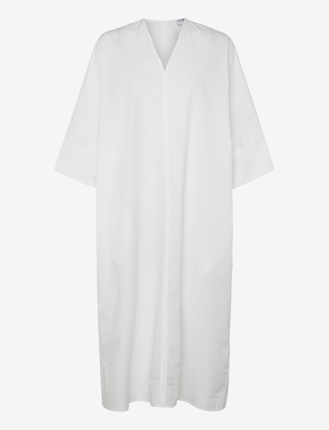 Filippa K - V-Neck Cotton Kaftan - maxi kjoler - white - 0