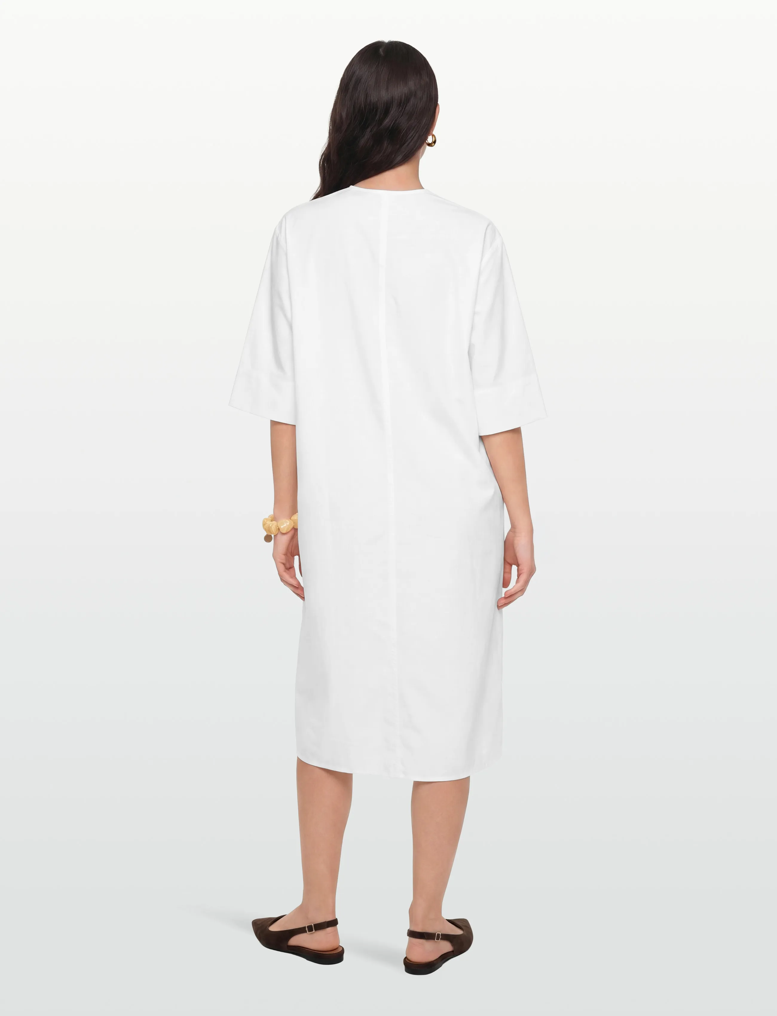 Filippa K - V-Neck Cotton Kaftan - maxiklänningar - white - 4