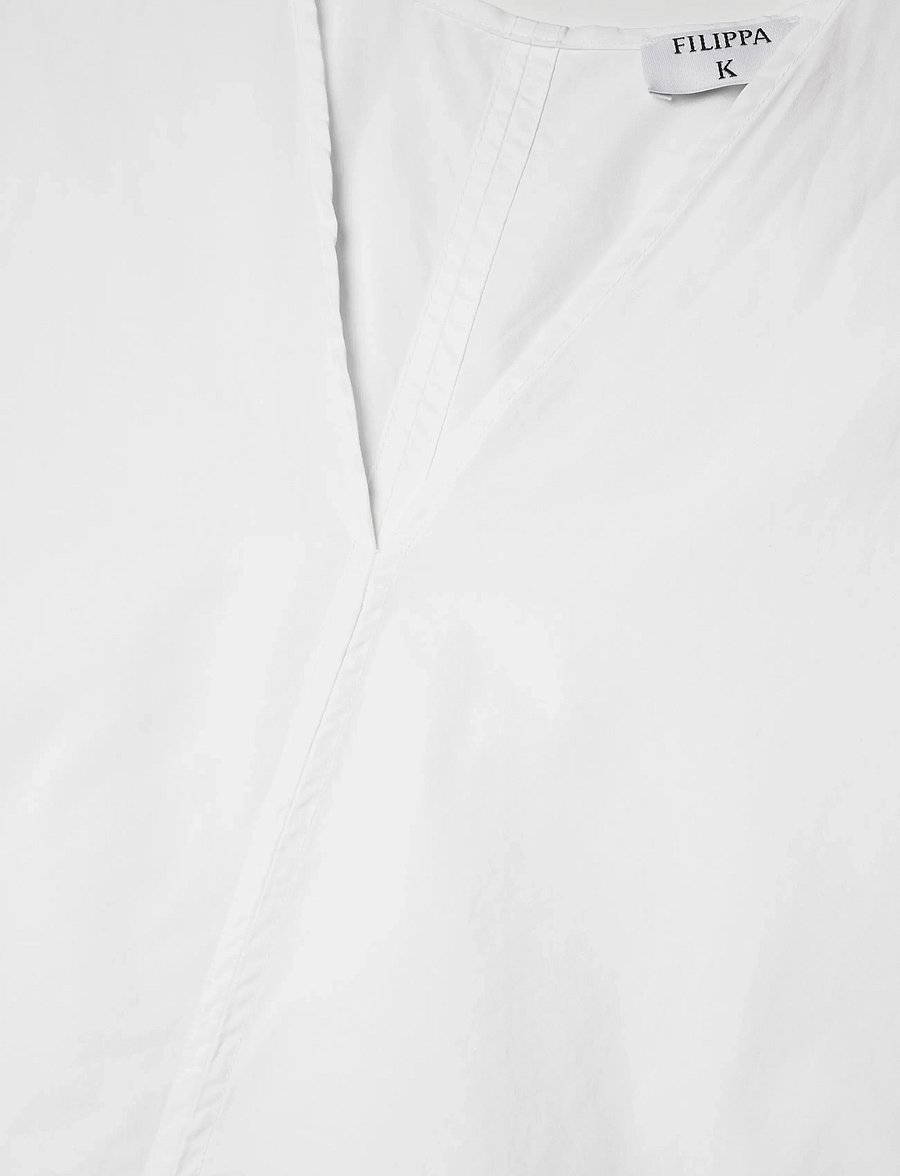 Filippa K - V-Neck Cotton Kaftan - maksikleidid - white - 5
