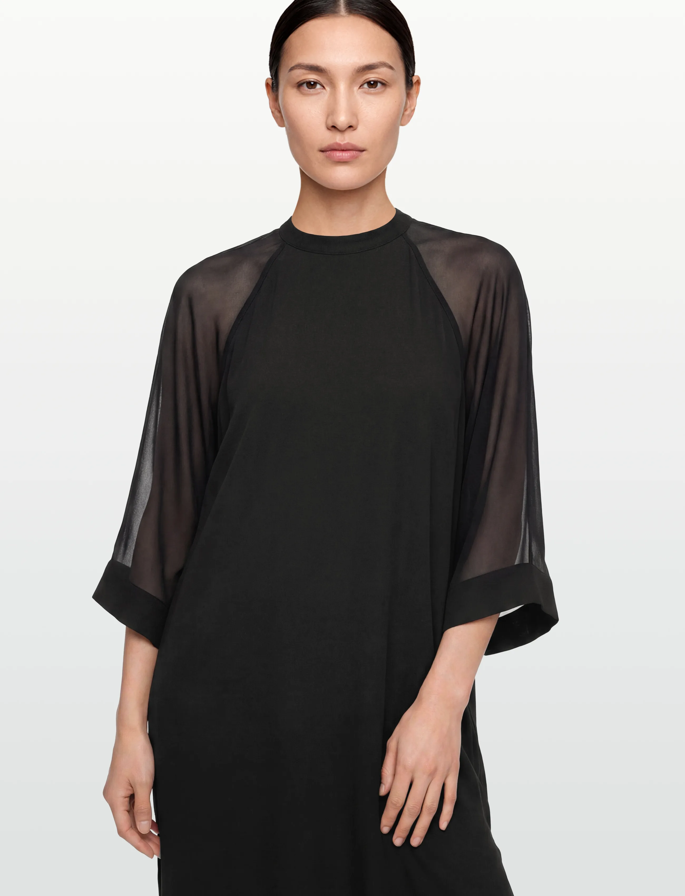 Filippa K - Sheer Raglan Kaftan - evening dresses - black - 5